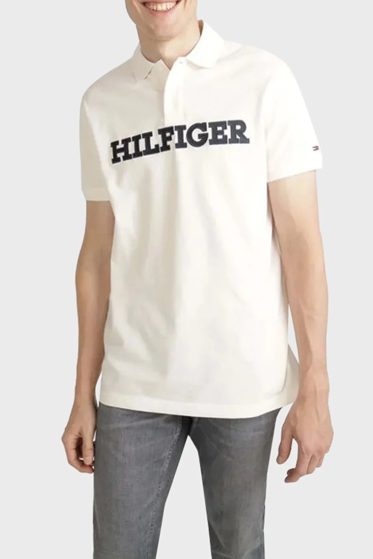 Tommy Hilfiger Regular Fit Erkek Polo Yaka T Shirt MW0MW35613 YBH BEYAZ - 1