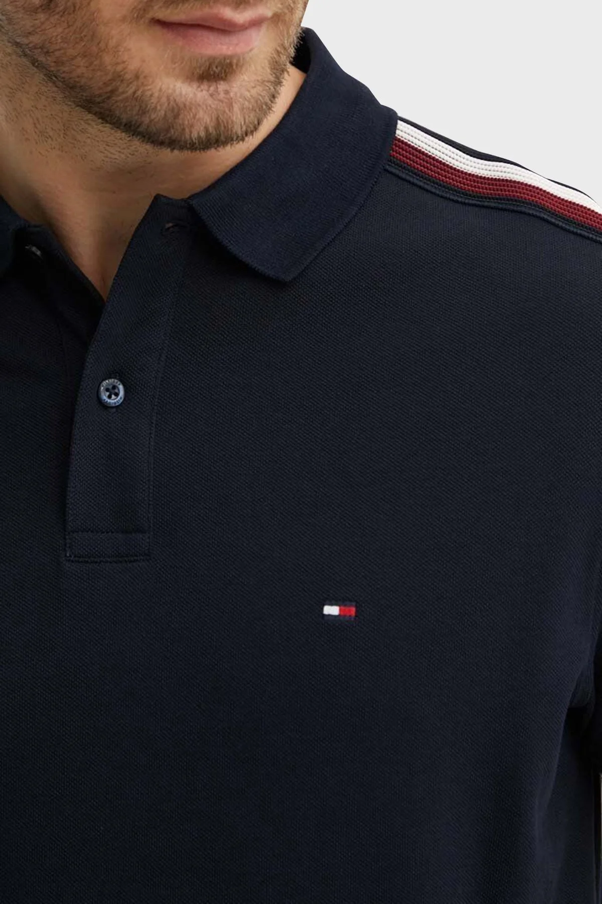 Tommy Hilfiger Regular Fit Erkek Polo Yaka T Shirt MW0MW35616 DW5 LACİVERT - 4