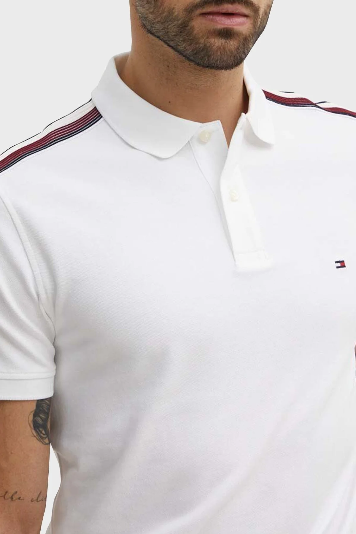 Tommy Hilfiger Regular Fit Erkek Polo Yaka T Shirt MW0MW35616 YBR BEYAZ - 3