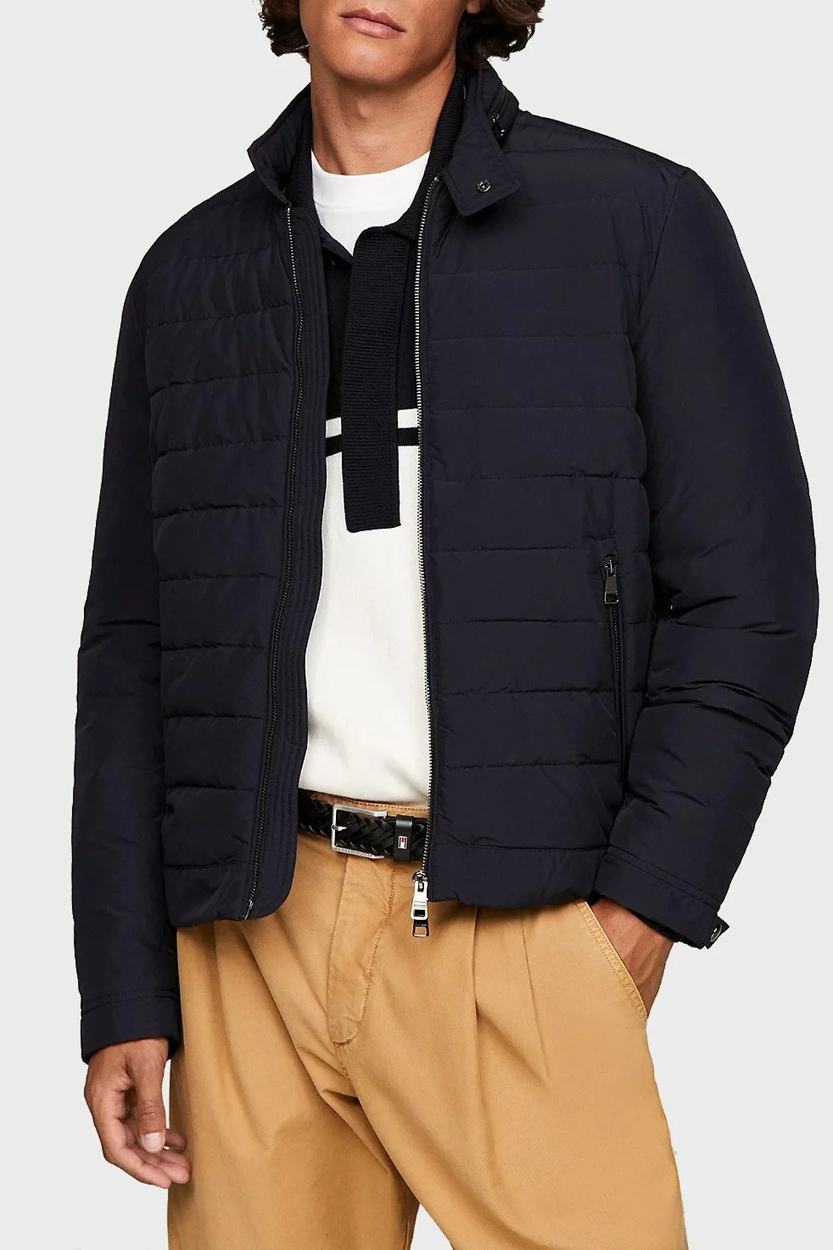Tommy Hilfiger Regular Fit Fermuarlı Dik Yaka Erkek Mont MW0MW33752 DW5 LACİVERT - 13