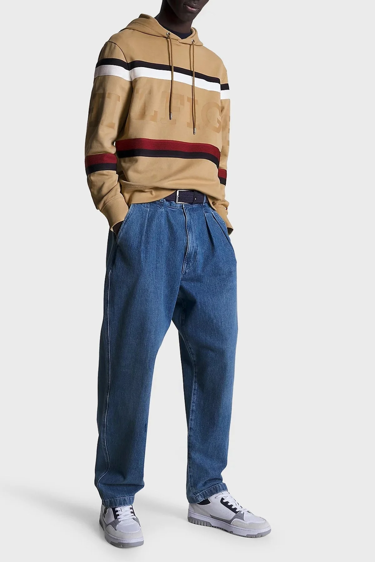 Tommy Hilfiger Regular Fit Kapüşonlu Çizgili Erkek Sweat MW0MW31489 RBL CAMEL - 2