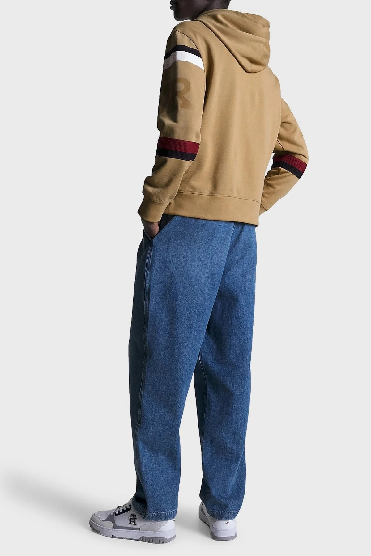 Tommy Hilfiger Regular Fit Kapüşonlu Çizgili Erkek Sweat MW0MW31489 RBL CAMEL - 10