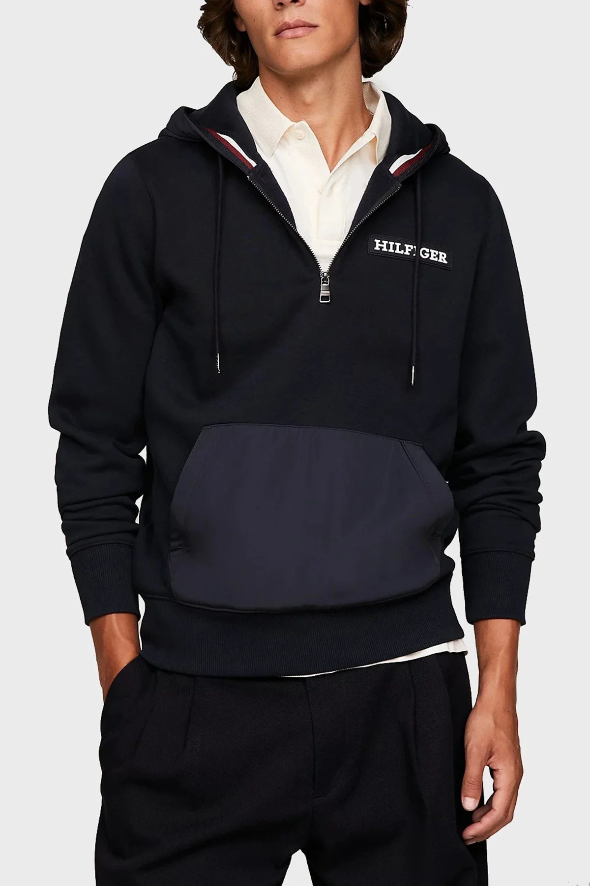 Tommy Hilfiger Regular Fit Kapüşonlu Erkek Sweat MW0MW33653 DW5 LACİVERT - 1