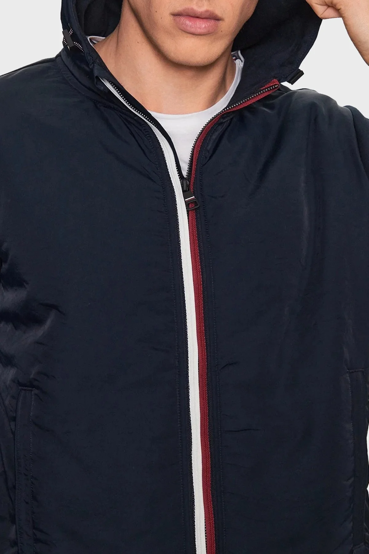 Tommy Hilfiger Regular Fit Kapüşonlu Mevsimlik Spor Erkek Ceket MW0MW31490 DW5 LACİVERT - 4