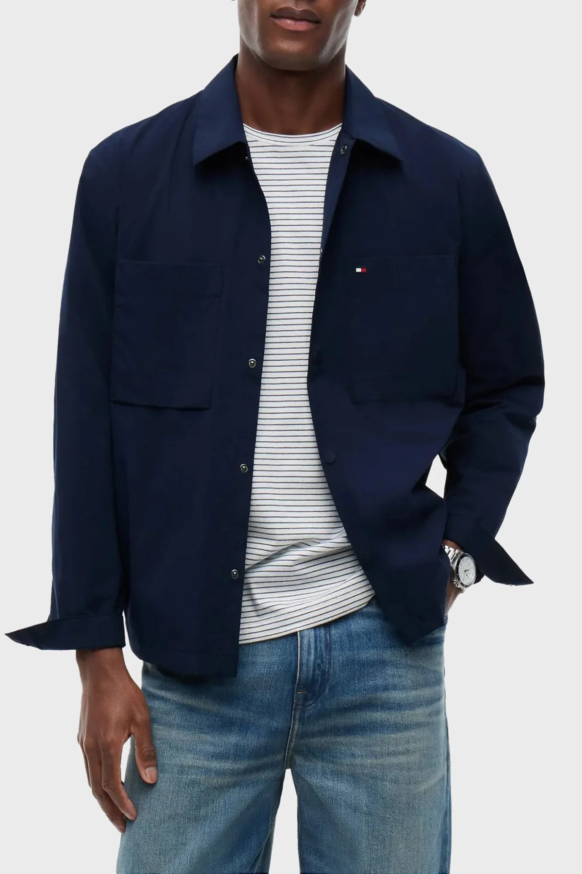 Tommy Hilfiger Regular Fit Klasik Yaka Çıtçıt Düğmeli Erkek Ceket MW0MW45094 DCC Lacivert - 1