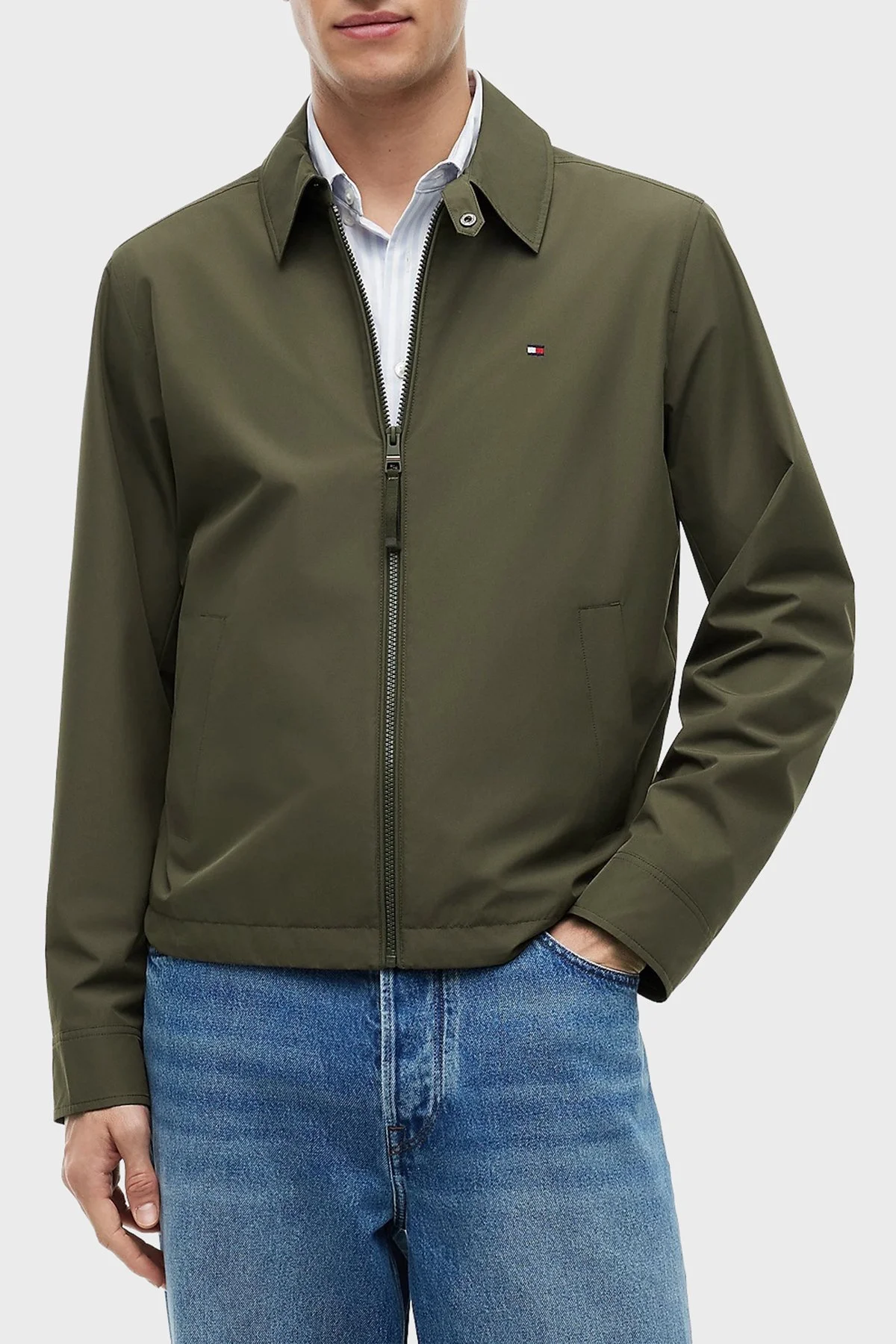 Tommy Hilfiger Regular Fit Klasik Yaka Su İtici Erkek Mont MW0MW40582 RBN Koyu haki - 1