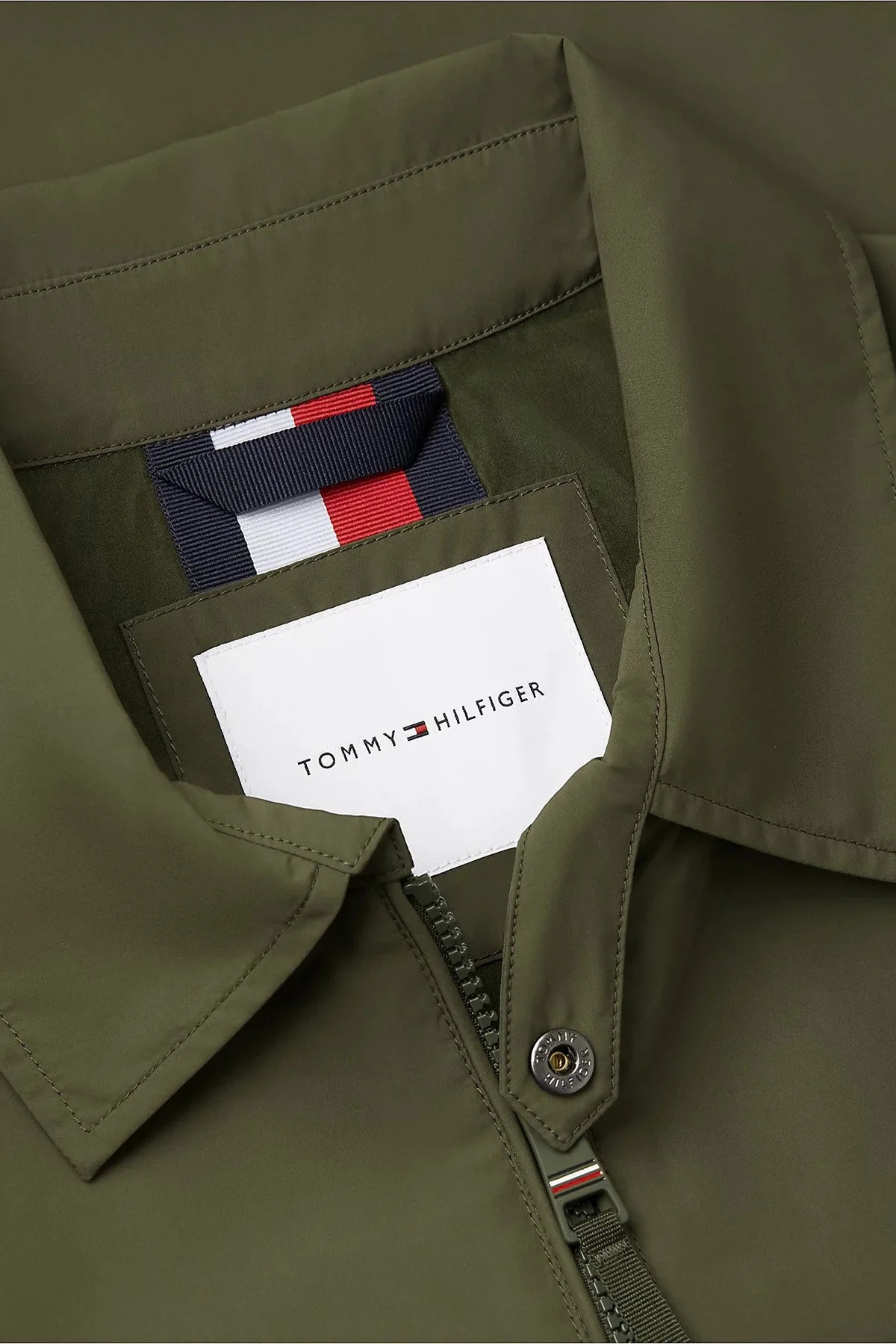 Tommy Hilfiger Regular Fit Klasik Yaka Su İtici Erkek Mont MW0MW40582 RBN Koyu haki - 7