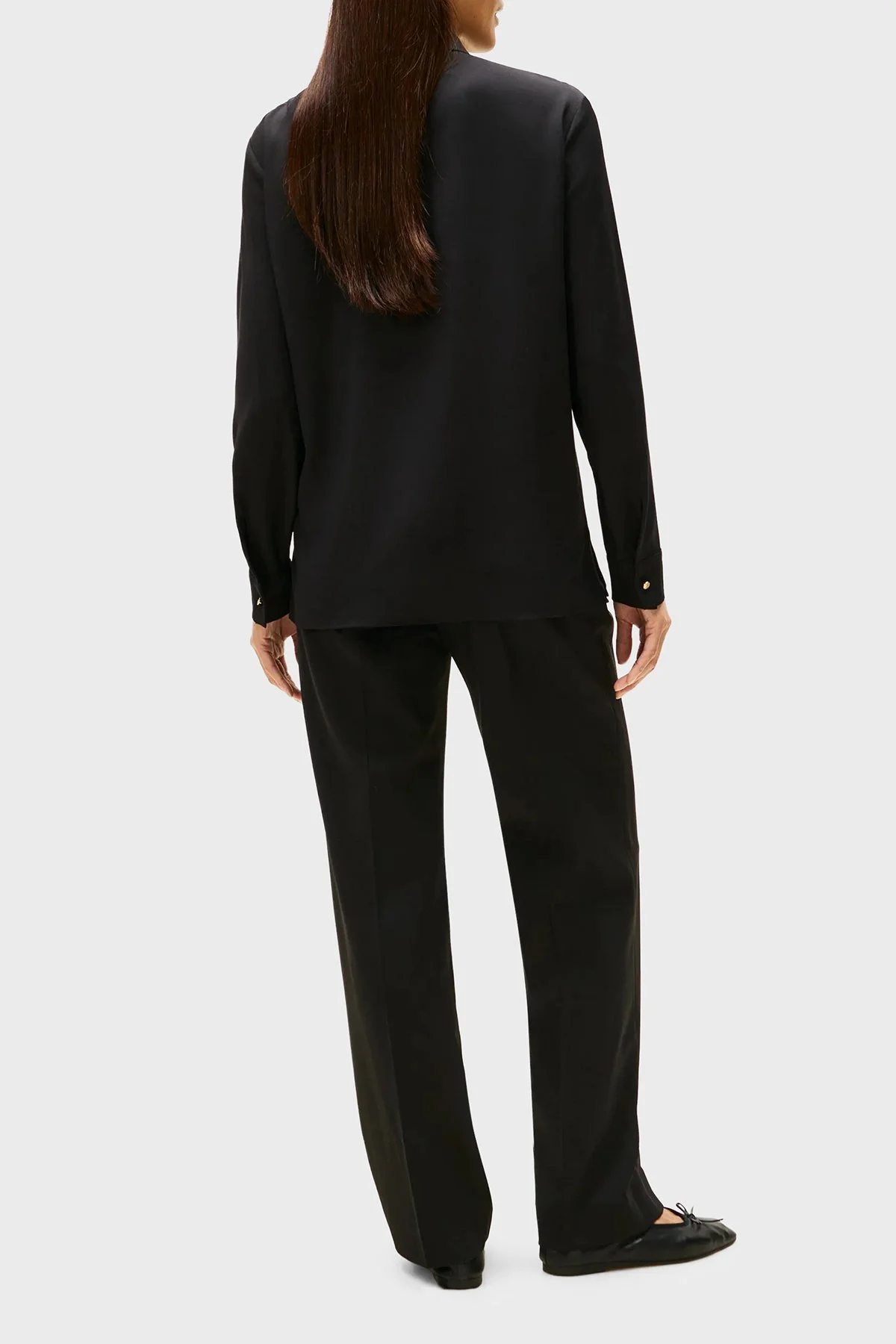 Tommy Hilfiger Regular Fit Klasik Yaka Uzun Kollu Bayan Gömlek WW0WW46597 BDS SİYAH - 3