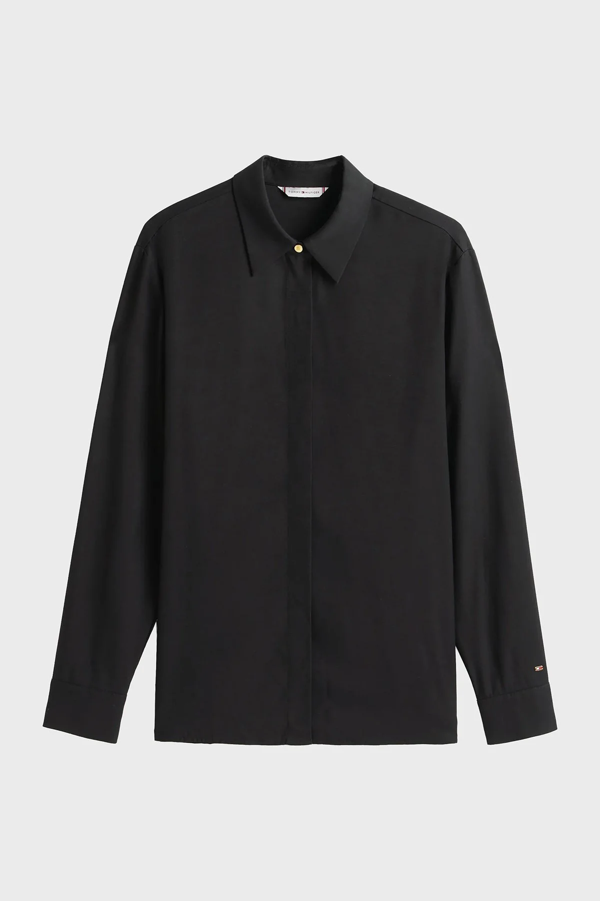 Tommy Hilfiger Regular Fit Klasik Yaka Uzun Kollu Bayan Gömlek WW0WW46597 BDS SİYAH - 5