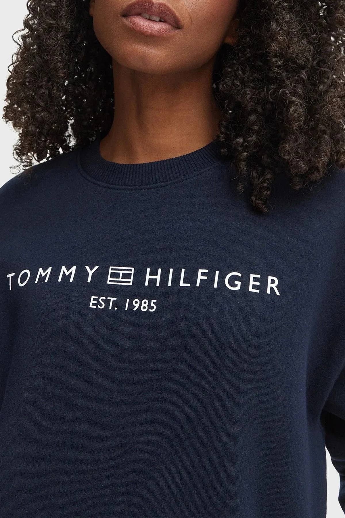 Tommy Hilfiger Regular Fit Pamuklu Bisiklet Yaka Kadın Sweat WW0WW47831 C1G Lacivert - 3