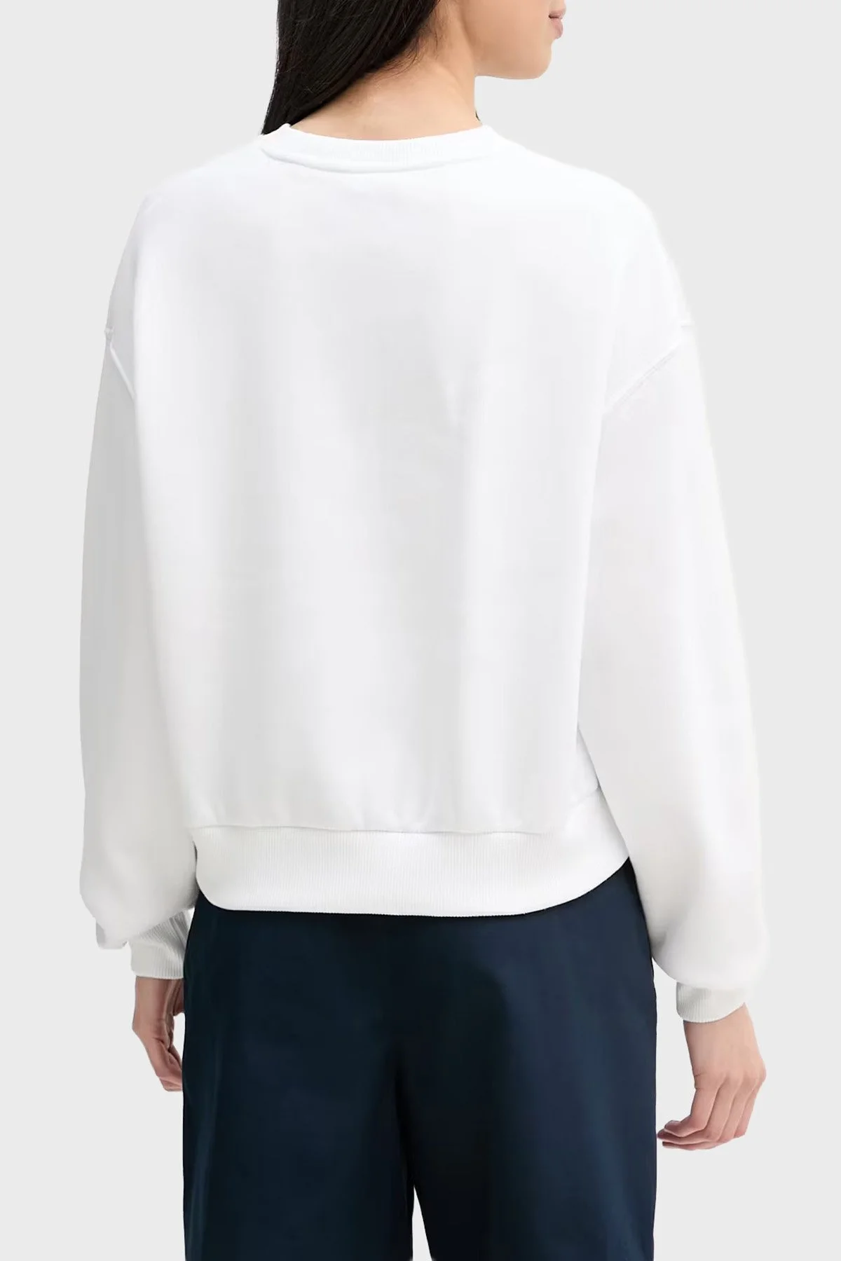 Tommy Hilfiger Regular Fit Pamuklu Bisiklet Yaka Kadın Sweat WW0WW47831 YCF Beyaz - 3