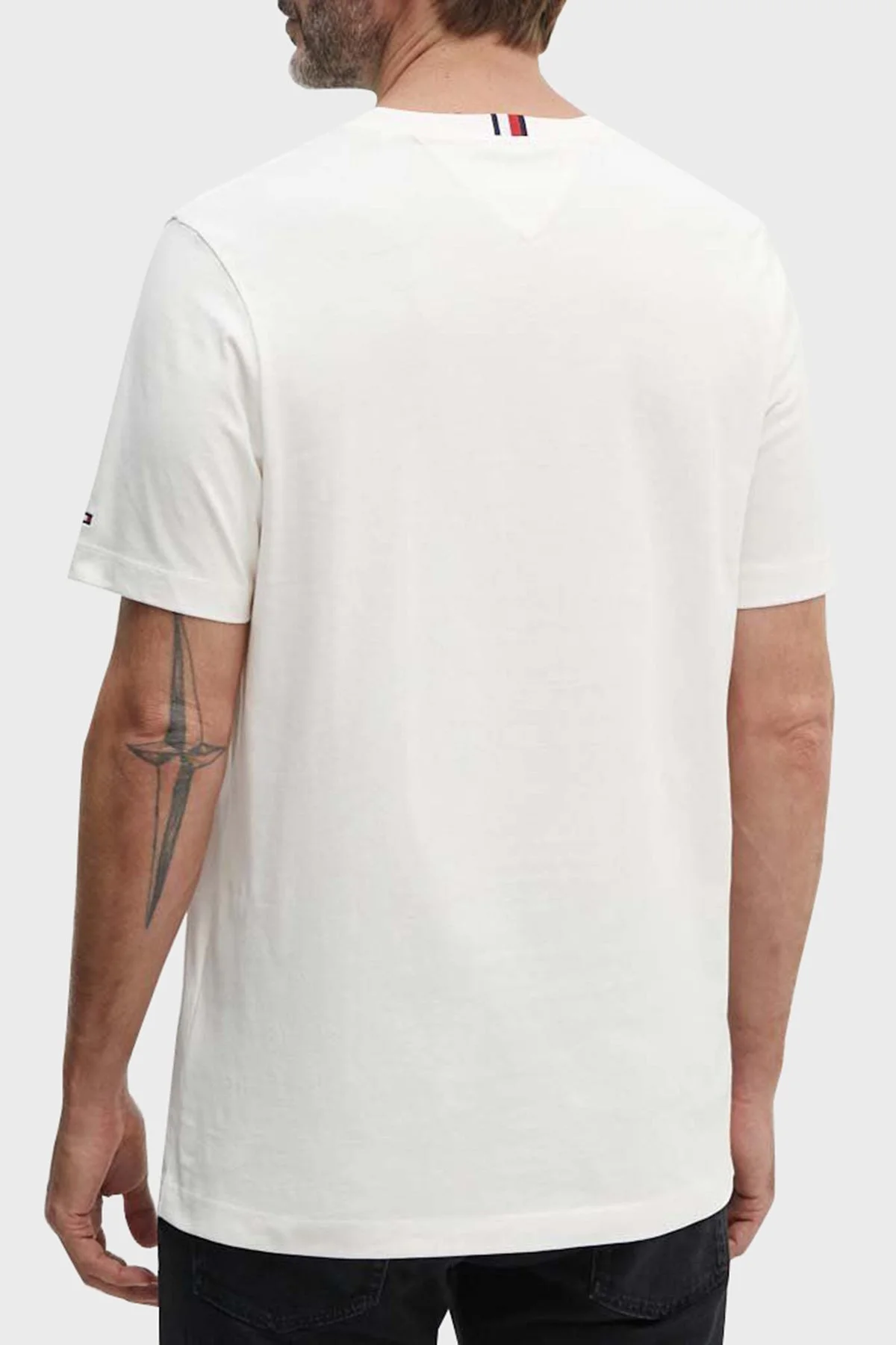 Tommy Hilfiger Regular Fit Pamuklu Erkek T Shirt MW0MW35459 YBH BEYAZ - 2