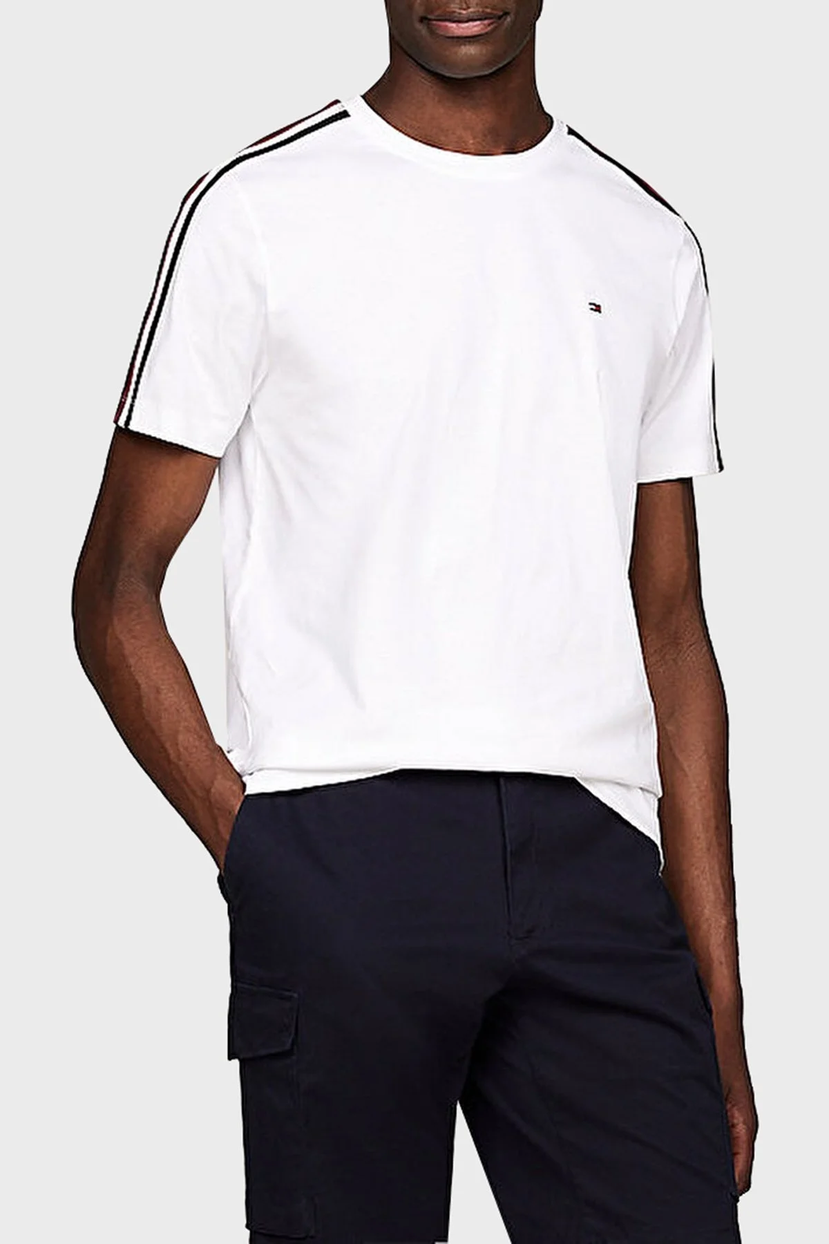 Tommy Hilfiger Regular Fit Pamuklu Erkek T Shirt MW0MW36207 YBR BEYAZ - 5