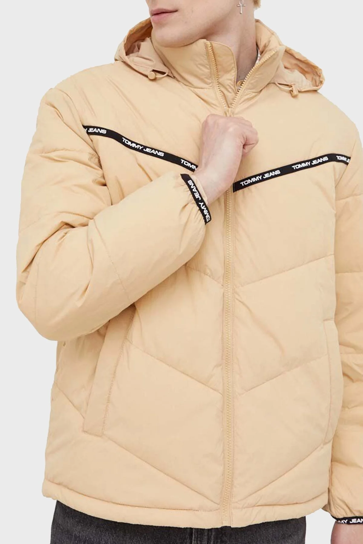 Tommy Hilfiger Regular Fit Soğuğa Dayanıklı Gizli Kapüşonlu Şişme Erkek Mont DM0DM16578 AB4 BEJ - 3