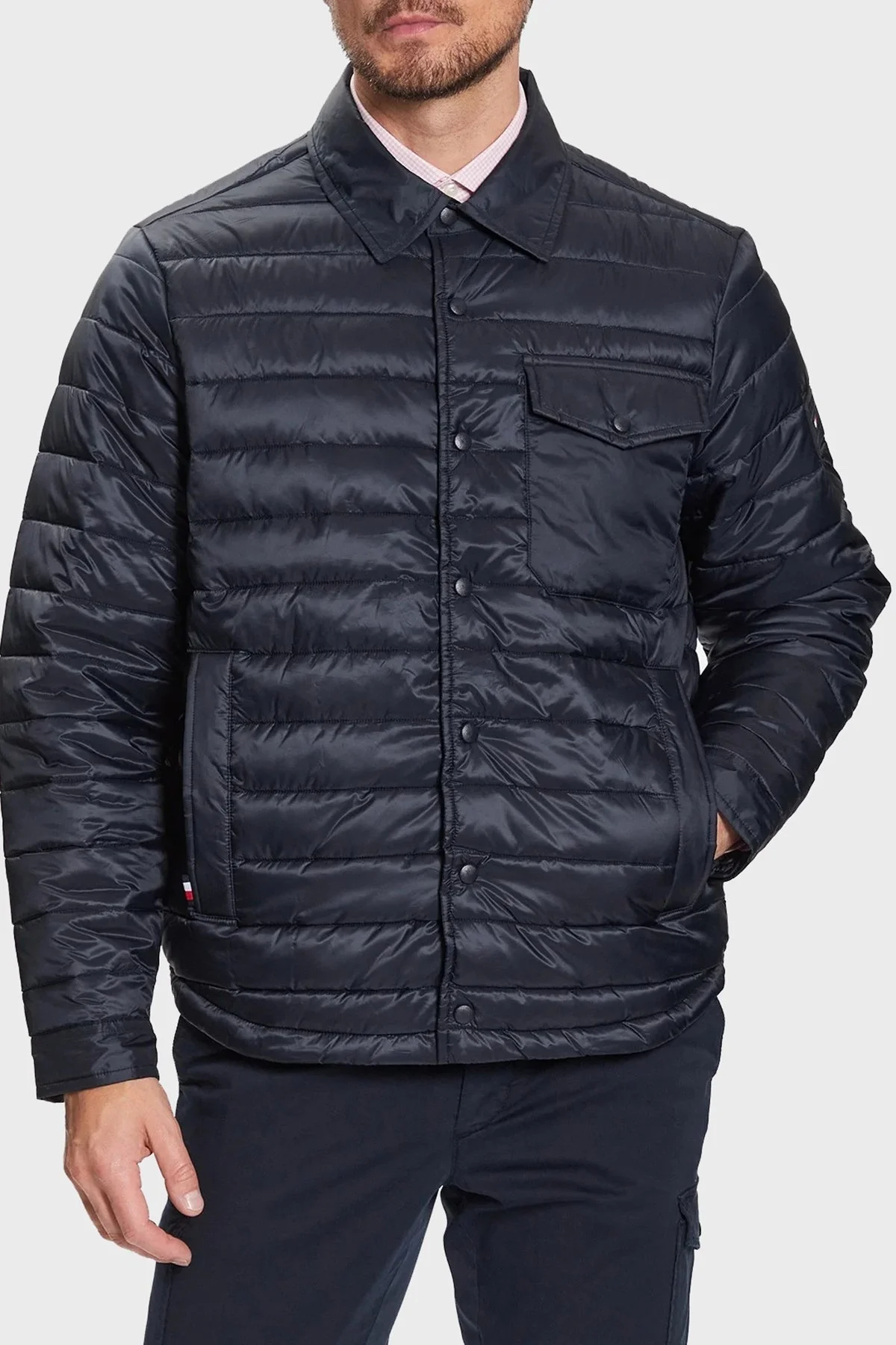 Tommy Hilfiger Regular Fit Su Geçirmez Yalıtımlı Erkek Mont MW0MW32351 DW5 LACİVERT - 1