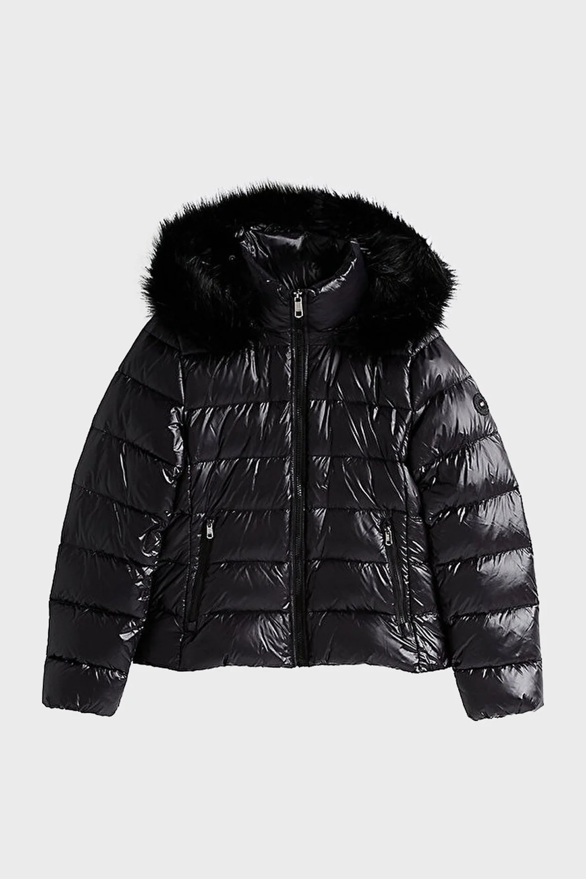 Tommy Hilfiger Regular Fit Su İtici Kuş Tüyü Dolgulu Kapüşonlu Şişme Bayan Mont WW0WW43520 BDS SİYAH - 12