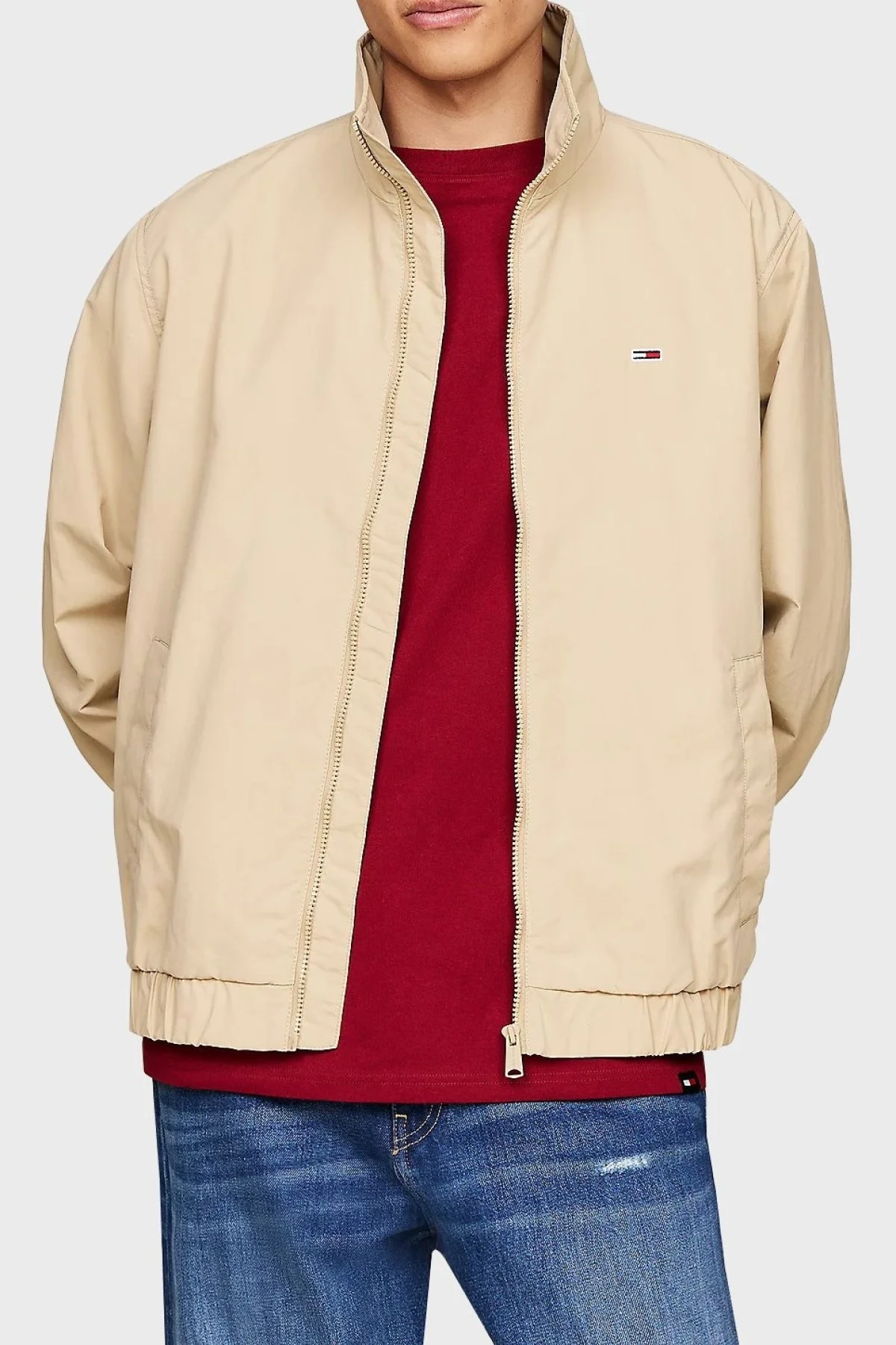 Tommy Hilfiger Regular Huni Yaka Erkek Rüzgarlık DM0DM17982 AB9 BEJ - 1