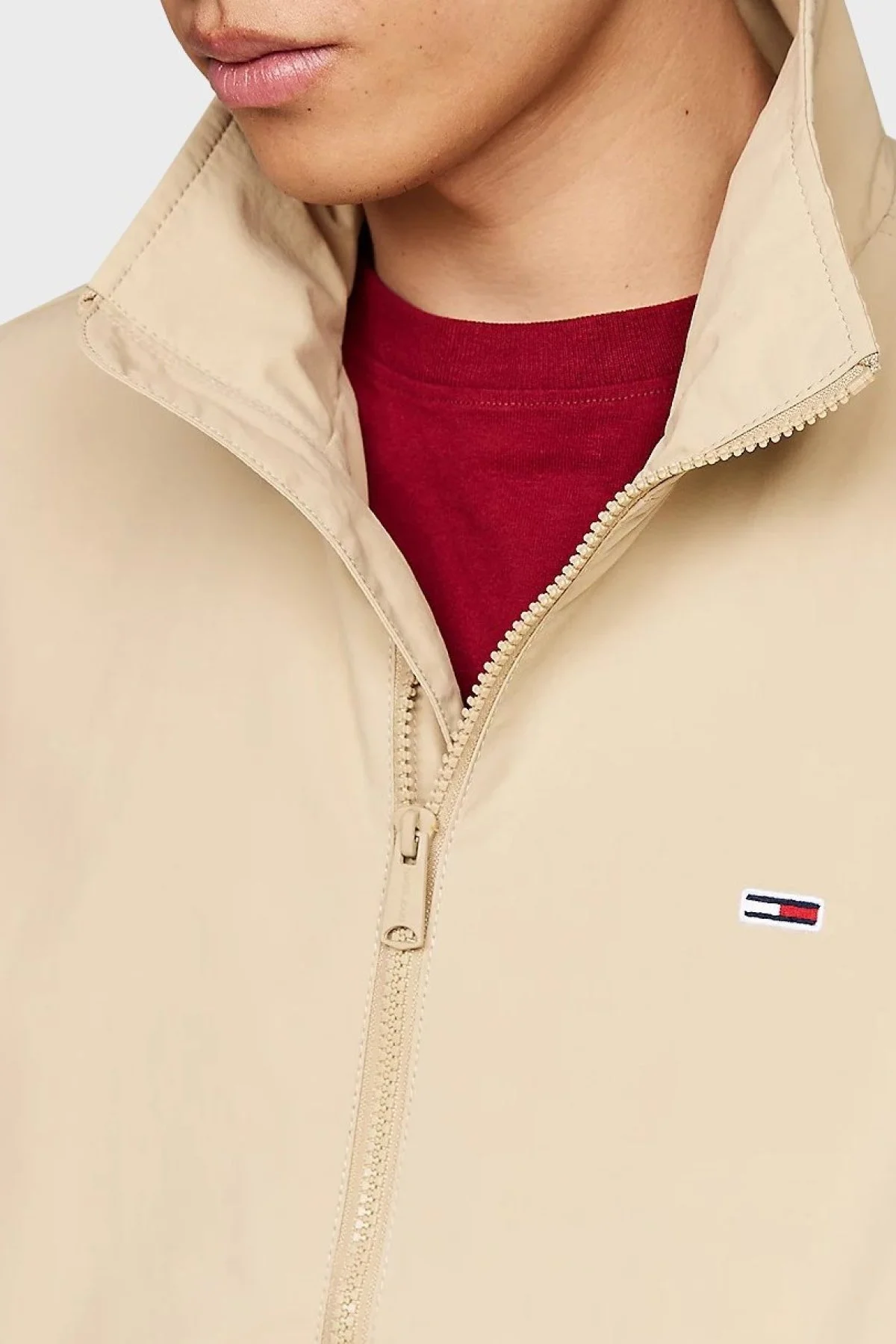 Tommy Hilfiger Regular Huni Yaka Erkek Rüzgarlık DM0DM17982 AB9 BEJ - 4