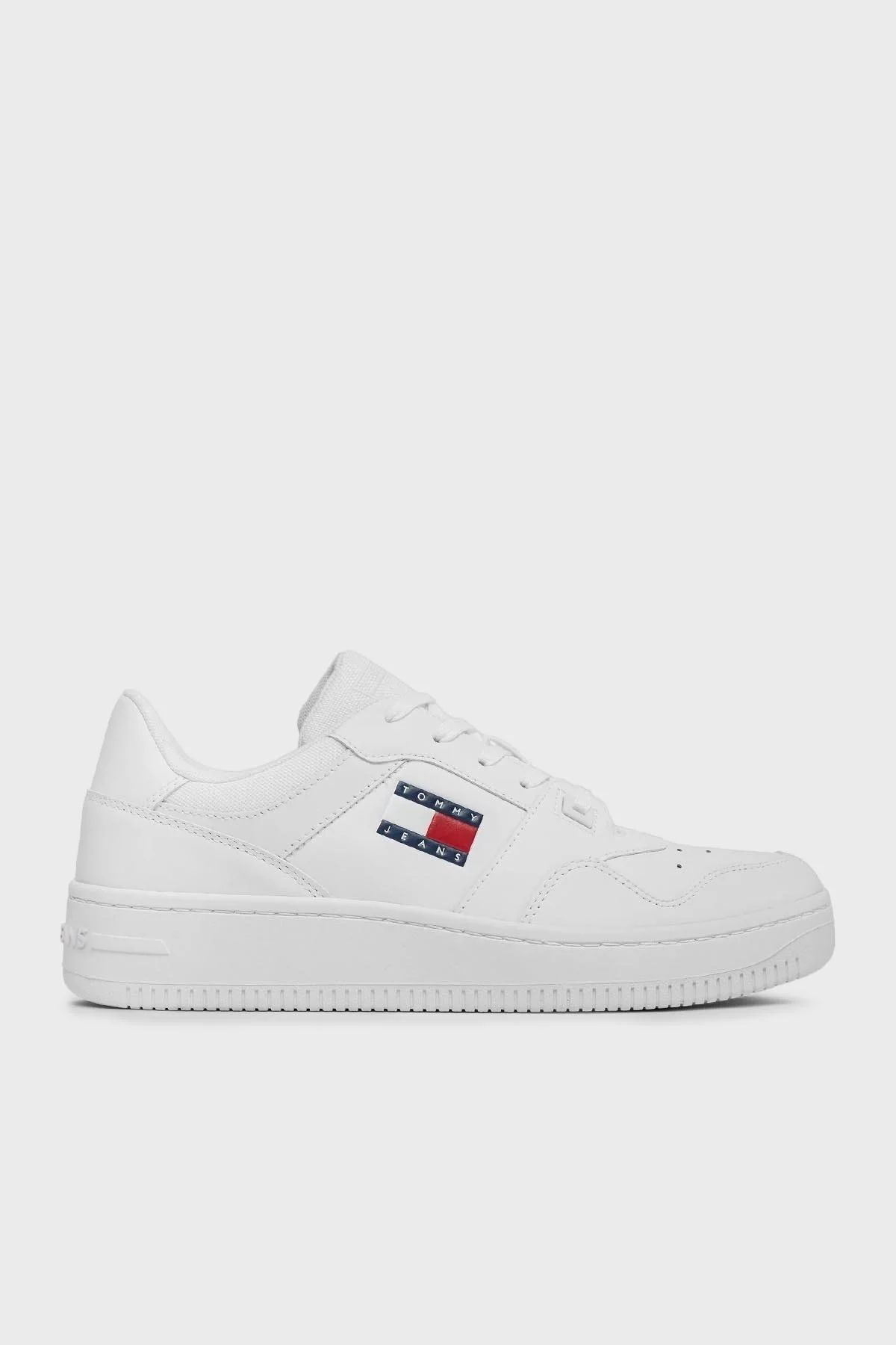 Tommy Hilfiger Retro Deri Sneaker Erkek Ayakkabı EM0EM01395 YBR BEYAZ - 1