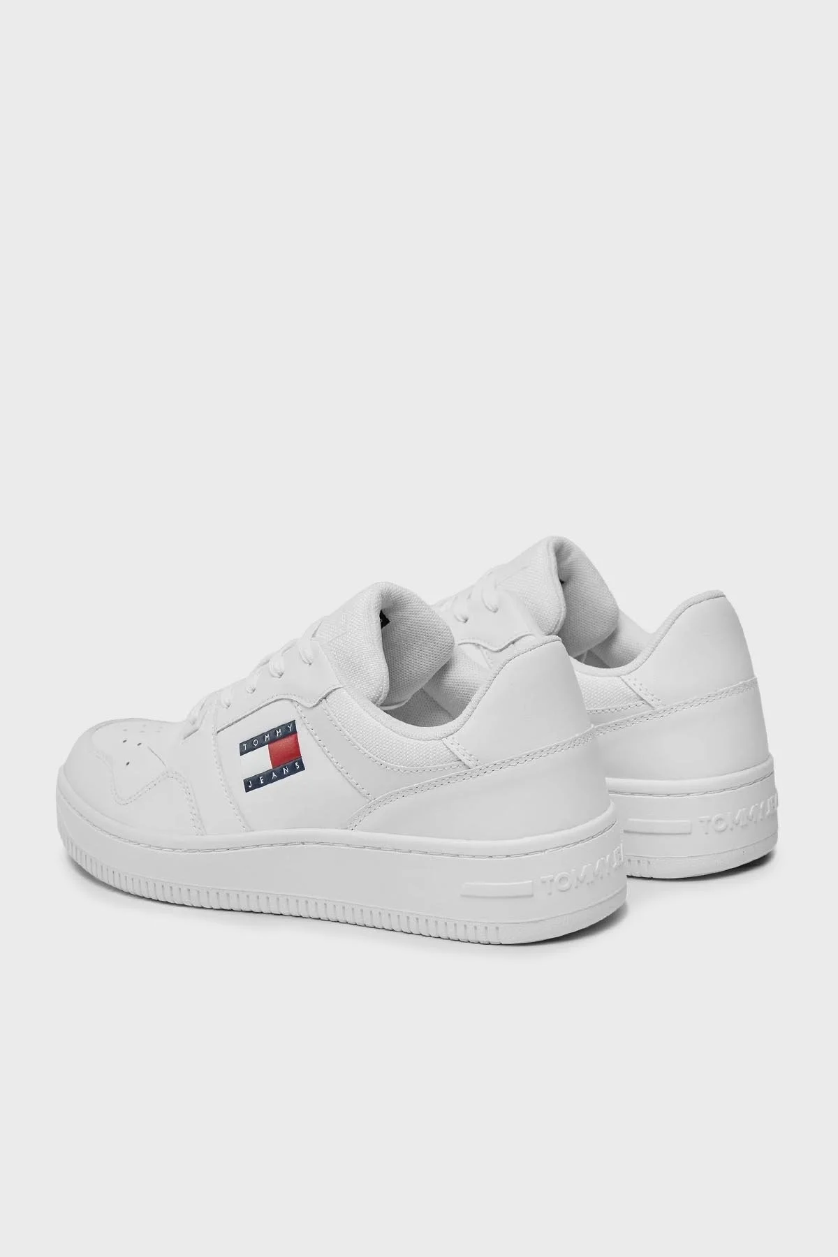 Tommy Hilfiger Retro Deri Sneaker Erkek Ayakkabı EM0EM01395 YBR BEYAZ - 3