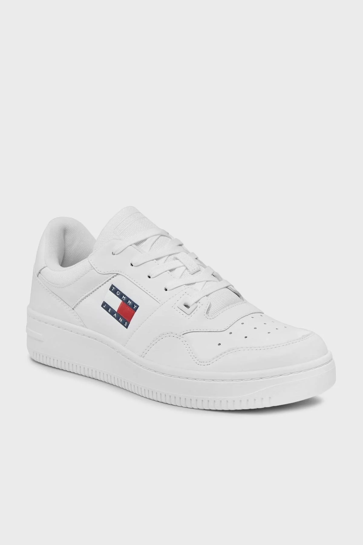 Tommy Hilfiger Retro Deri Sneaker Erkek Ayakkabı EM0EM01395 YBR BEYAZ - 6