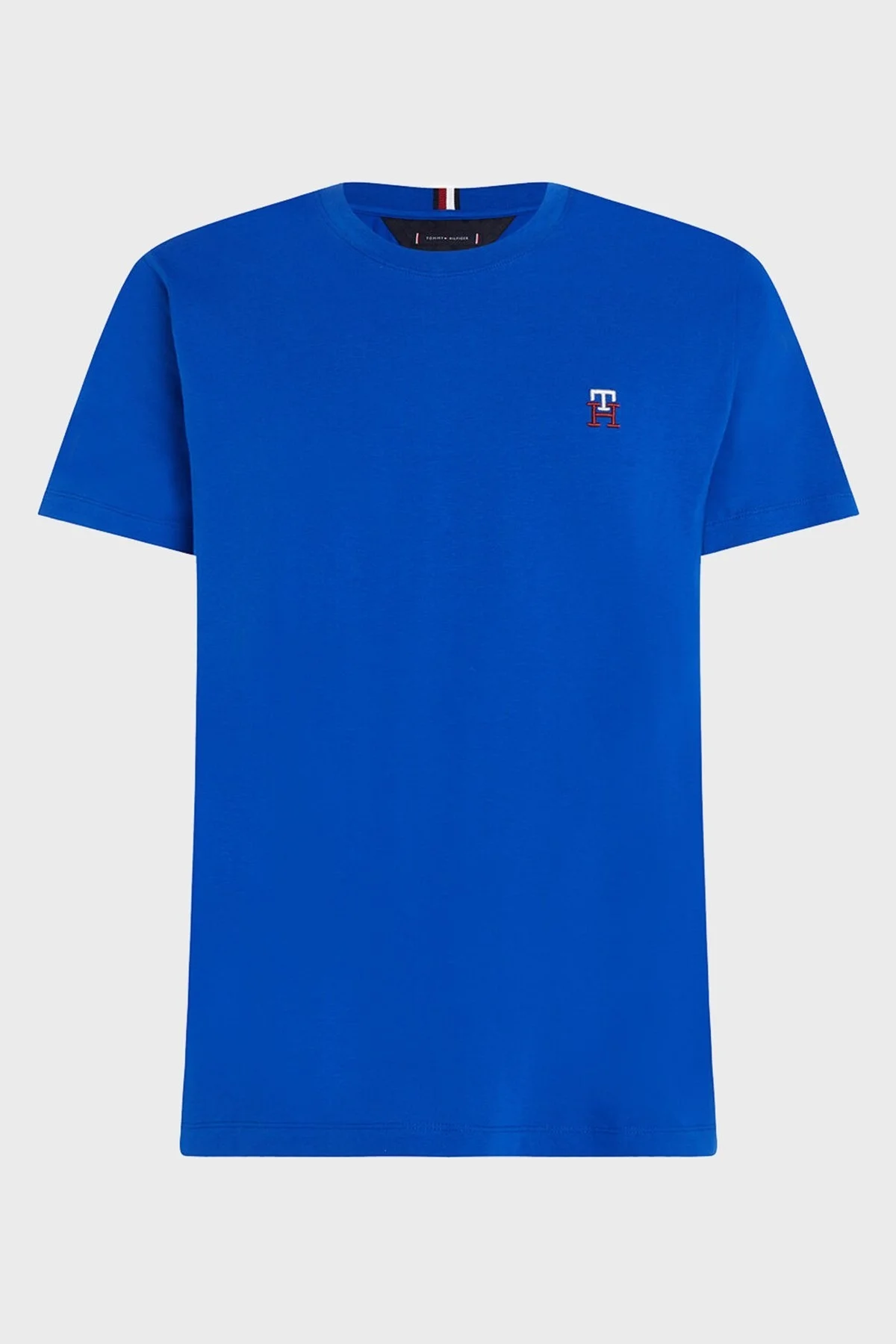 Tommy Hilfiger Saf Pamuklu Jarse Regular Fit Bisiklet Yaka Erkek T Shirt MW0MW30054 C66 MAVİ - 5