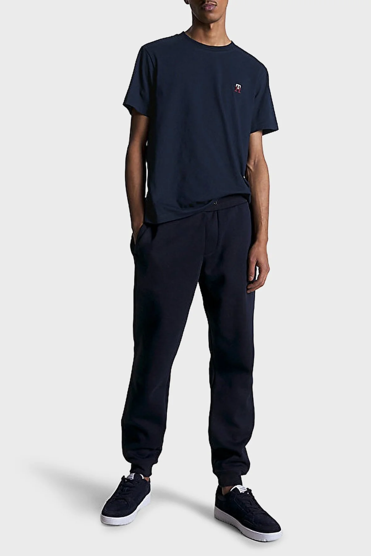 Tommy Hilfiger Saf Pamuklu Jarse Regular Fit Bisiklet Yaka Erkek T Shirt MW0MW30054 DW5 LACİVERT - 3