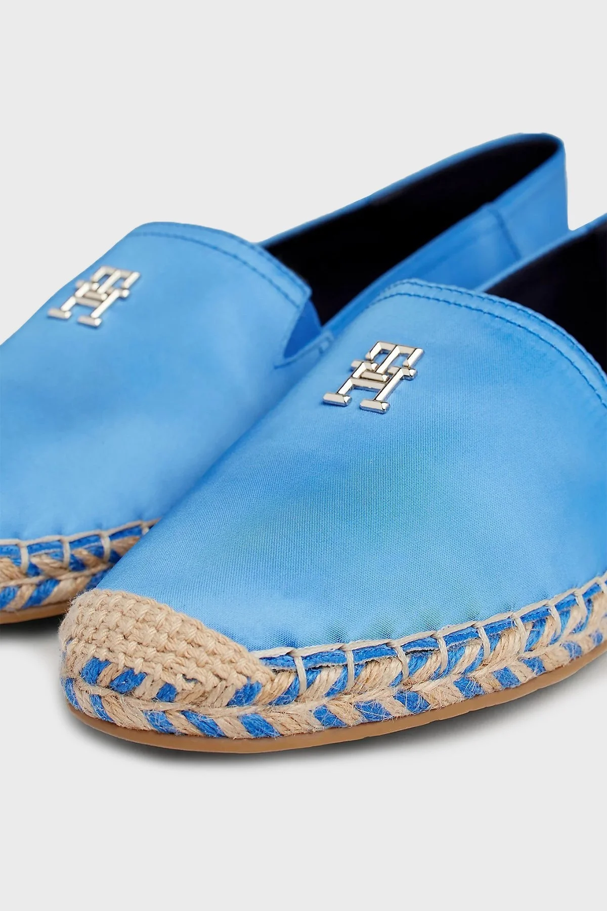 Tommy Hilfiger Saten Espadril Bayan Ayakkabı FW0FW07881 C30 MAVİ - 4