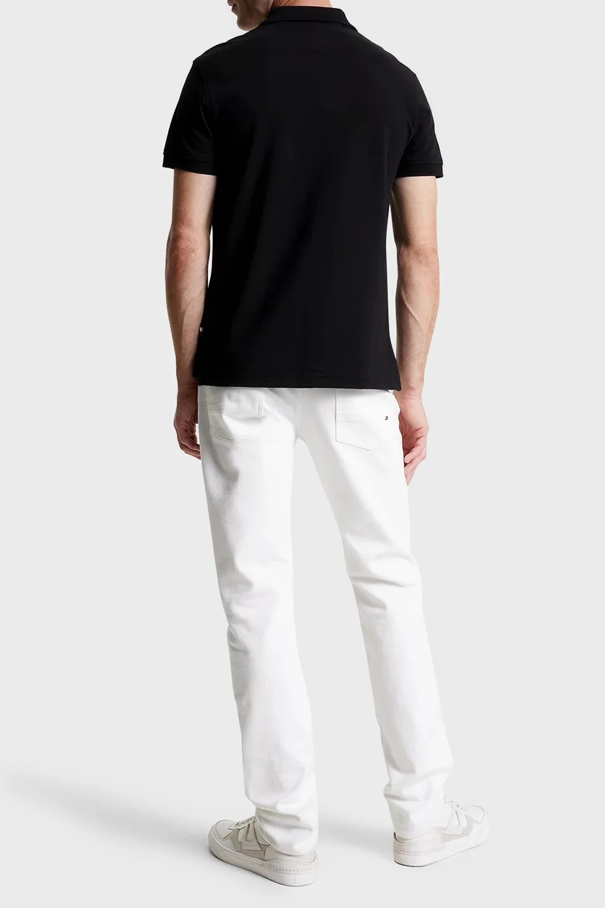 Tommy Hilfiger Slim Fit % 100 Pamuklu Fermuarlı Erkek Polo Yaka T Shirt MW0MW31677 BDS SİYAH - 3