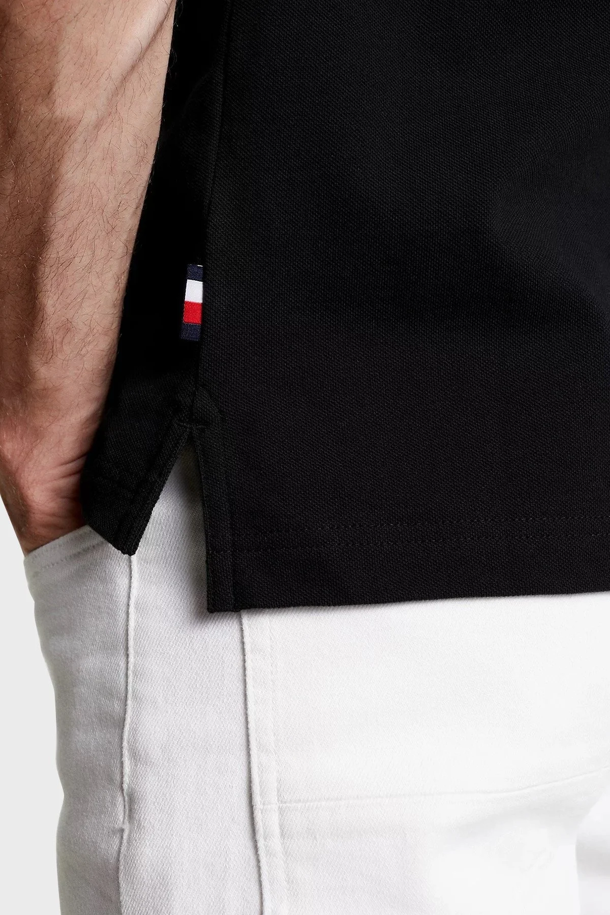 Tommy Hilfiger Slim Fit % 100 Pamuklu Fermuarlı Erkek Polo Yaka T Shirt MW0MW31677 BDS SİYAH - 5