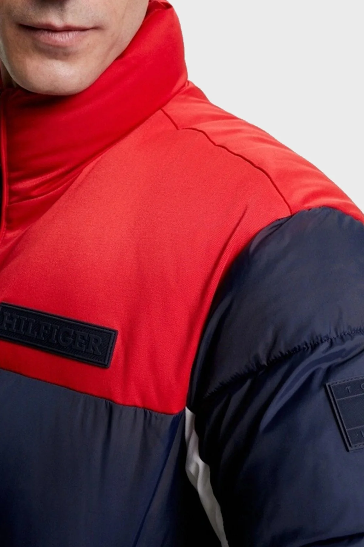 Tommy Hilfiger Slim Fit Dik Yaka Şişme Erkek Mont MW0MW32770 0G0 LACİVERT-KIRMIZI - 4