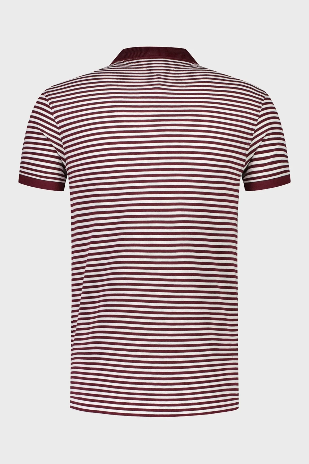 Tommy Hilfiger Slim Fit Pamuklu Erkek Polo Yaka T Shirt MW0MW17771 0EX BORDO-BEYAZ - 2