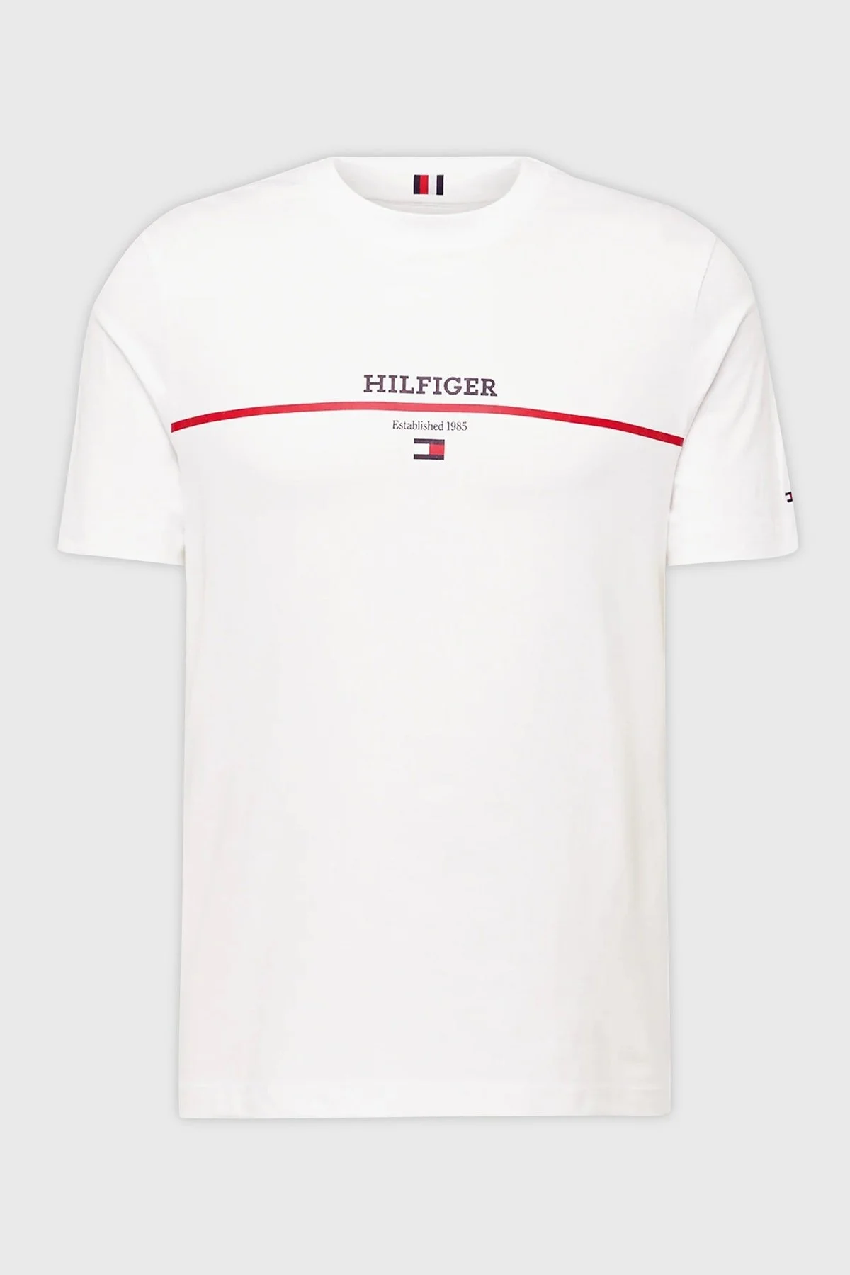 Tommy Hilfiger Slim Fit Pamuklu Erkek T Shirt MW0MW35464 YBR BEYAZ - 5