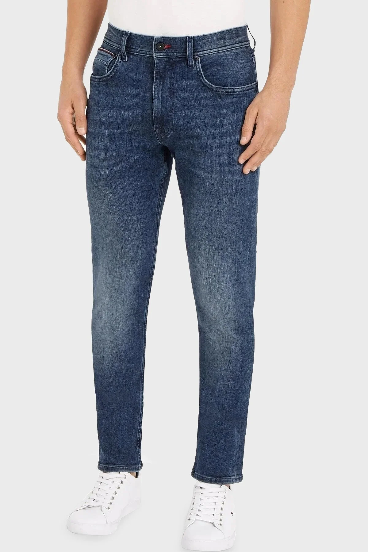 Tommy Hilfiger Straight Fit Houston Salino Denton Jeans Erkek Kot Pantolon MW0MW32097 1BG İNDİGO - 1