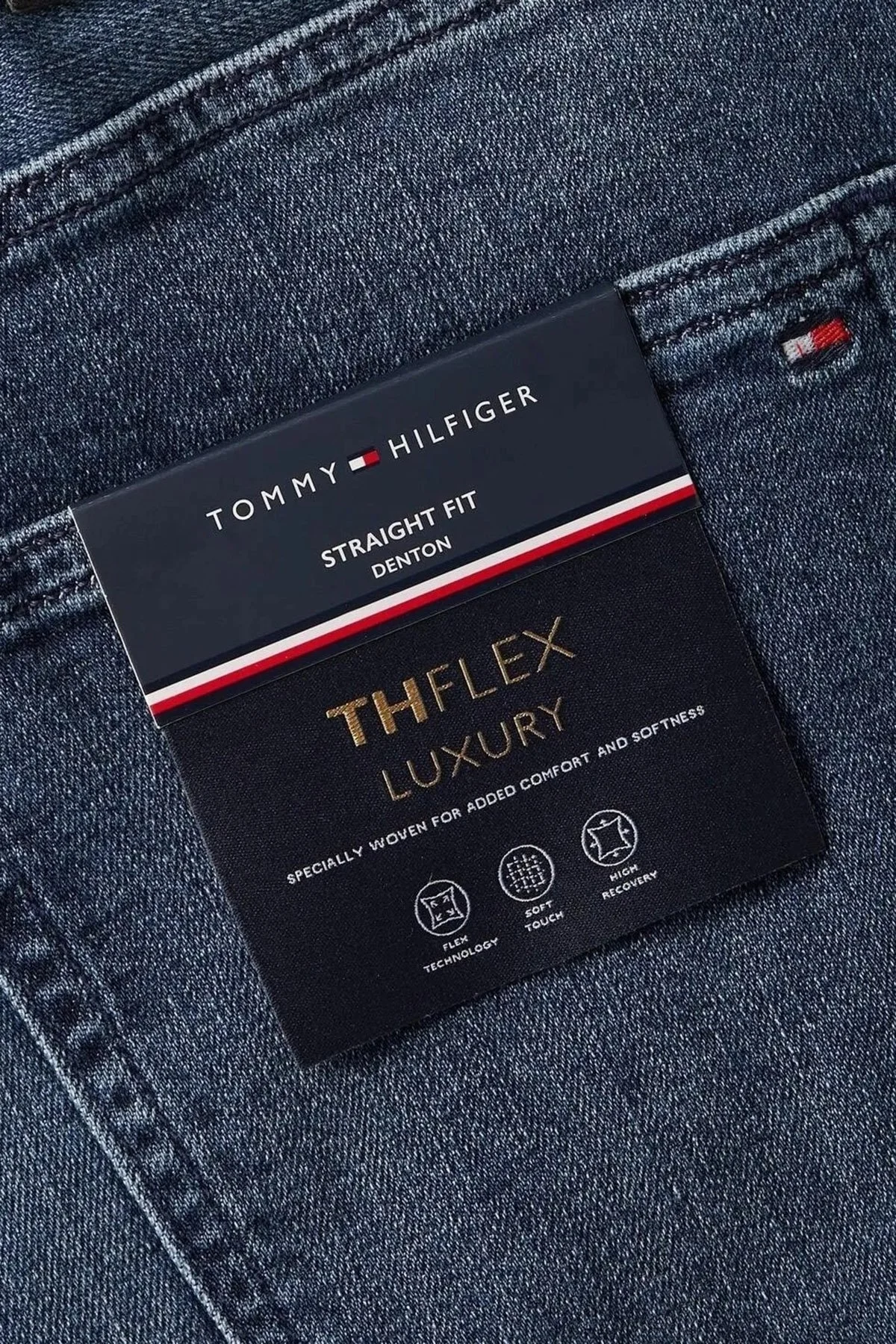 Tommy Hilfiger Straight Fit Houston Salino Denton Jeans Erkek Kot Pantolon MW0MW32097 1BG İNDİGO - 8