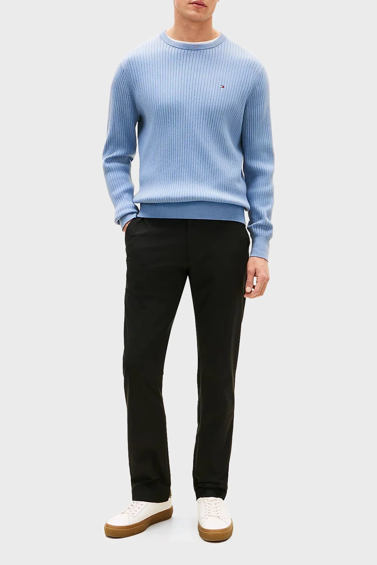 Tommy Hilfiger Straight Fit Normal Bel Düz Paça Erkek Pantolon MW0MW43408 BDS SİYAH - 1