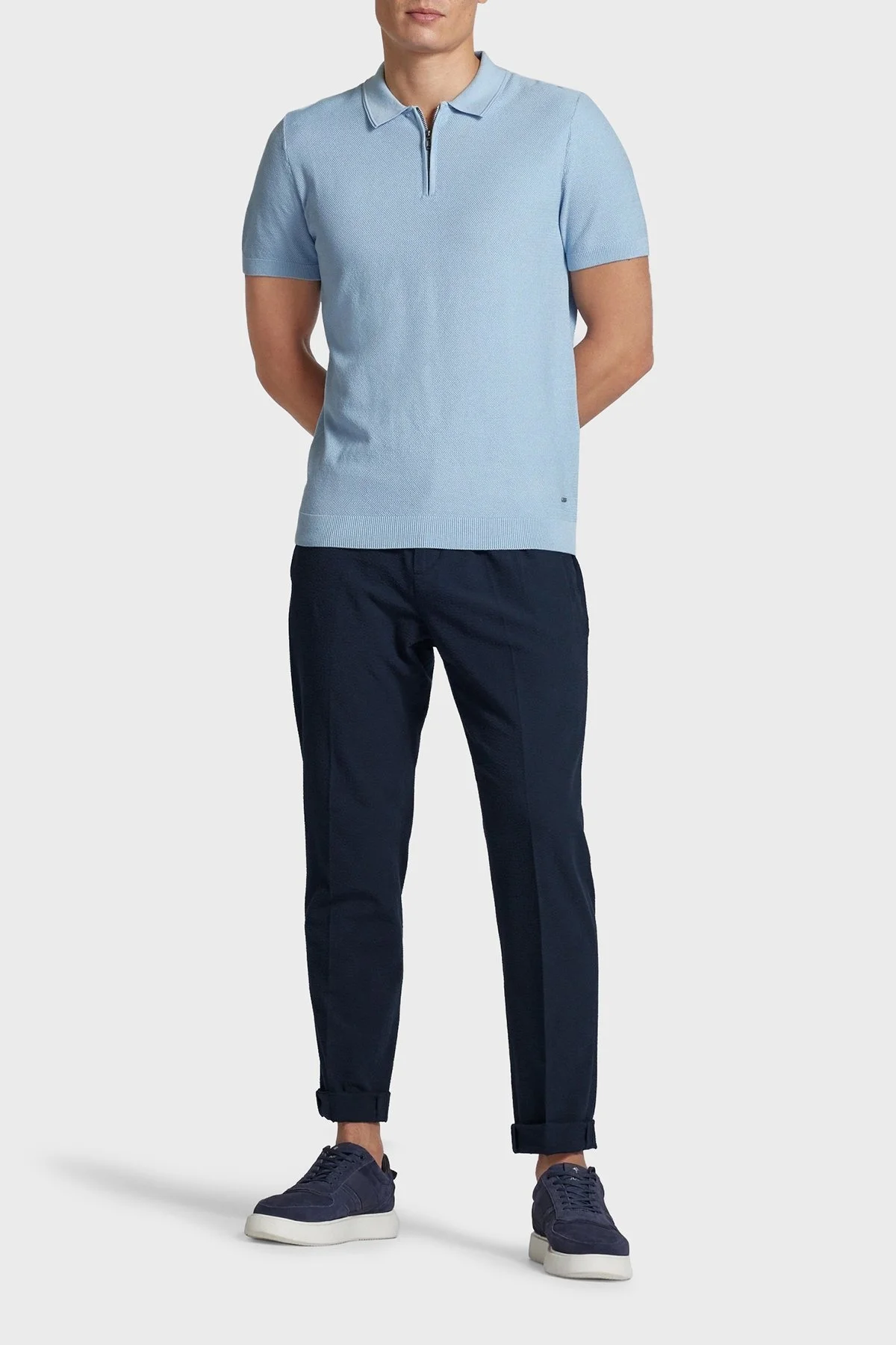 Tommy Hilfiger Streç Gofre Pamuklu Slim Fit Erkek Pantolon MW0MW34492 DW5 LACİVERT - 6