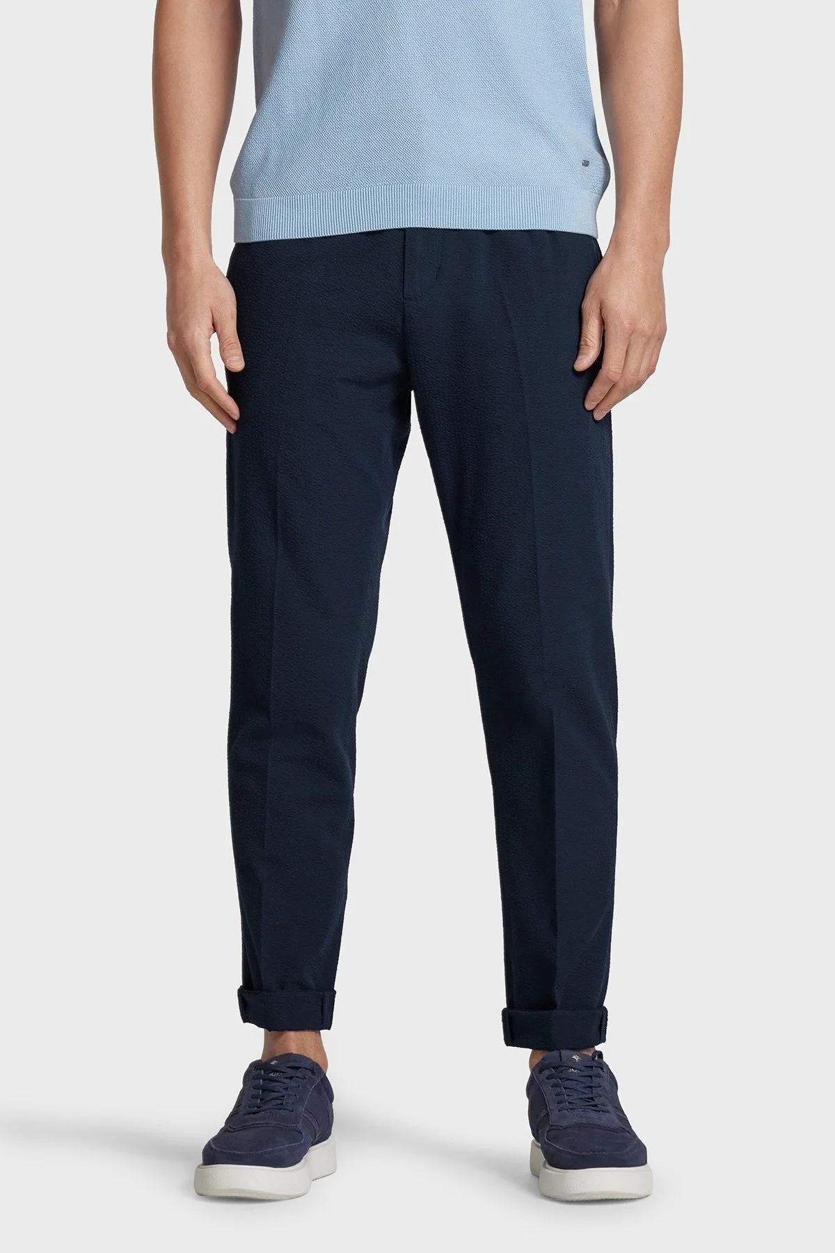 Tommy Hilfiger Streç Gofre Pamuklu Slim Fit Erkek Pantolon MW0MW34492 DW5 LACİVERT - 7