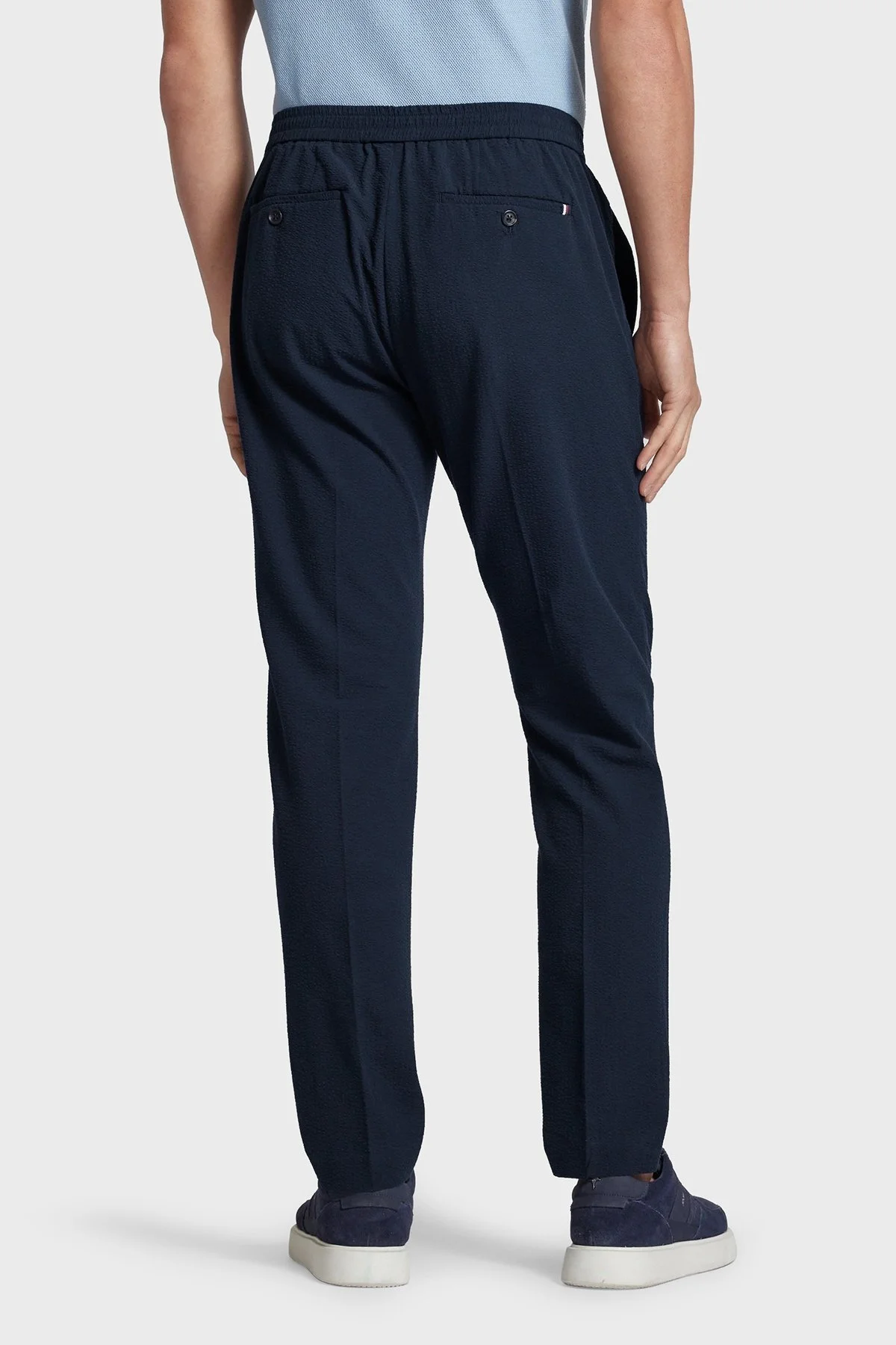 Tommy Hilfiger Streç Gofre Pamuklu Slim Fit Erkek Pantolon MW0MW34492 DW5 LACİVERT - 8