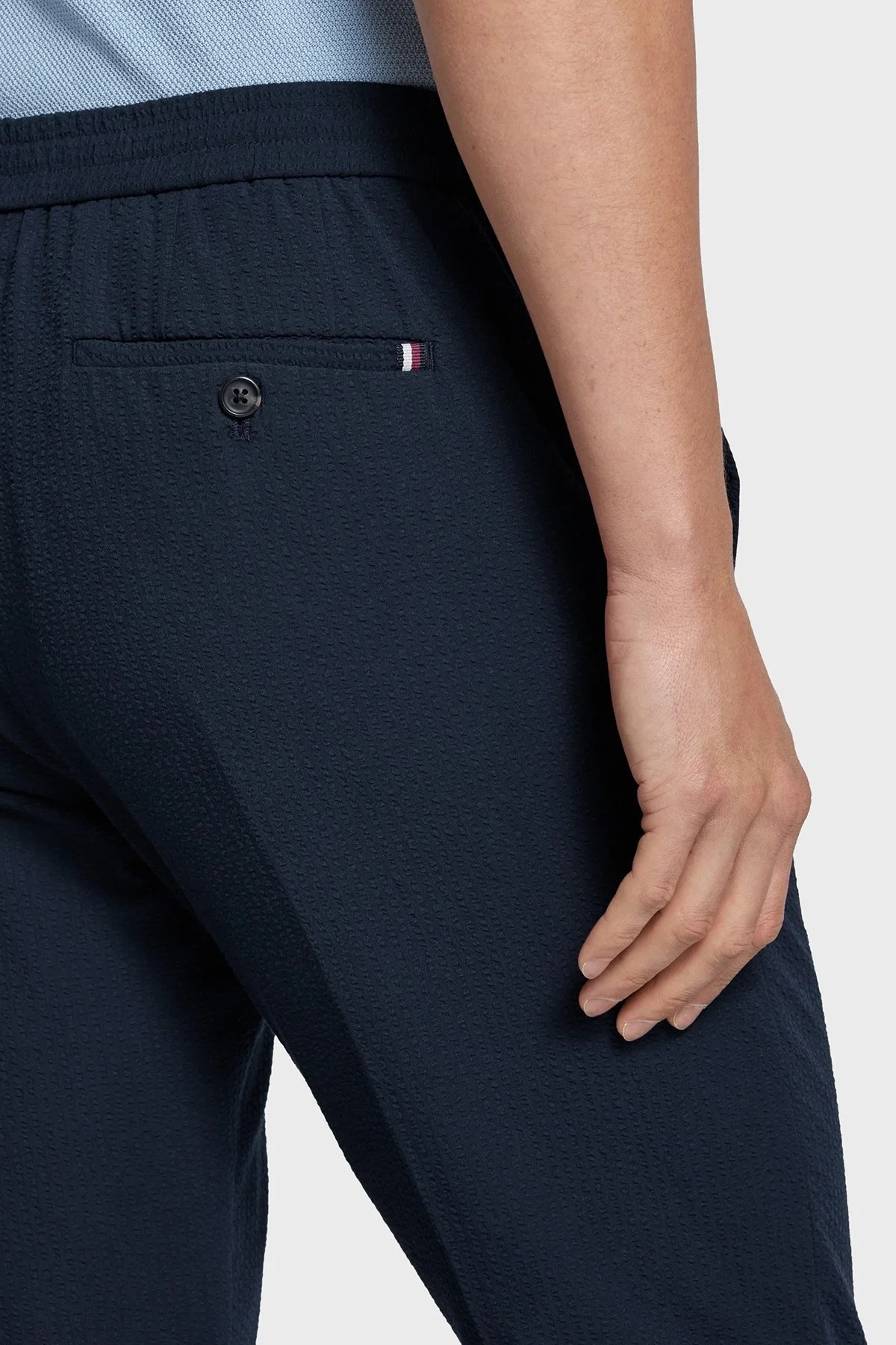 Tommy Hilfiger Streç Gofre Pamuklu Slim Fit Erkek Pantolon MW0MW34492 DW5 LACİVERT - 9