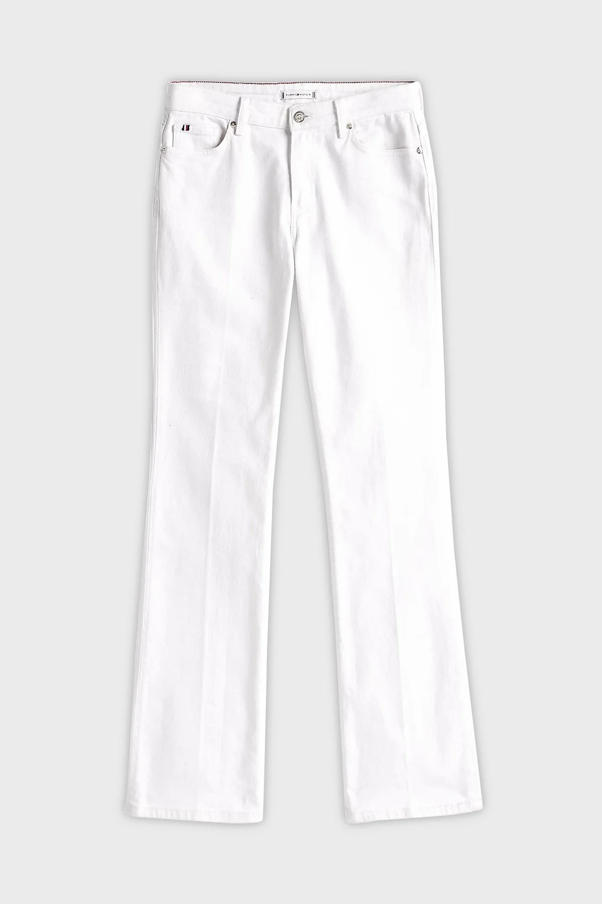 Tommy Hilfiger Streç Pamuklu Bootcut Yüksek Bel Düz Paça Jeans Bayan Kot Pantolon WW0WW44362 YCF BEYAZ - 10