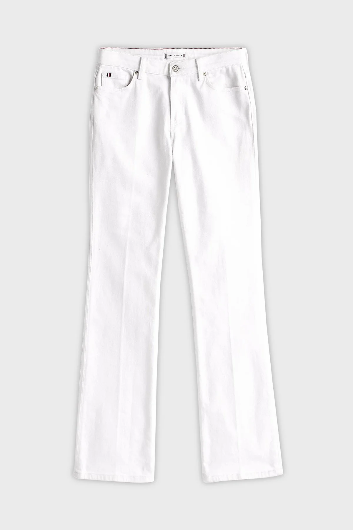 Tommy Hilfiger Streç Pamuklu Bootcut Yüksek Bel Düz Paça Jeans Bayan Kot Pantolon WW0WW44362 YCF BEYAZ - 5