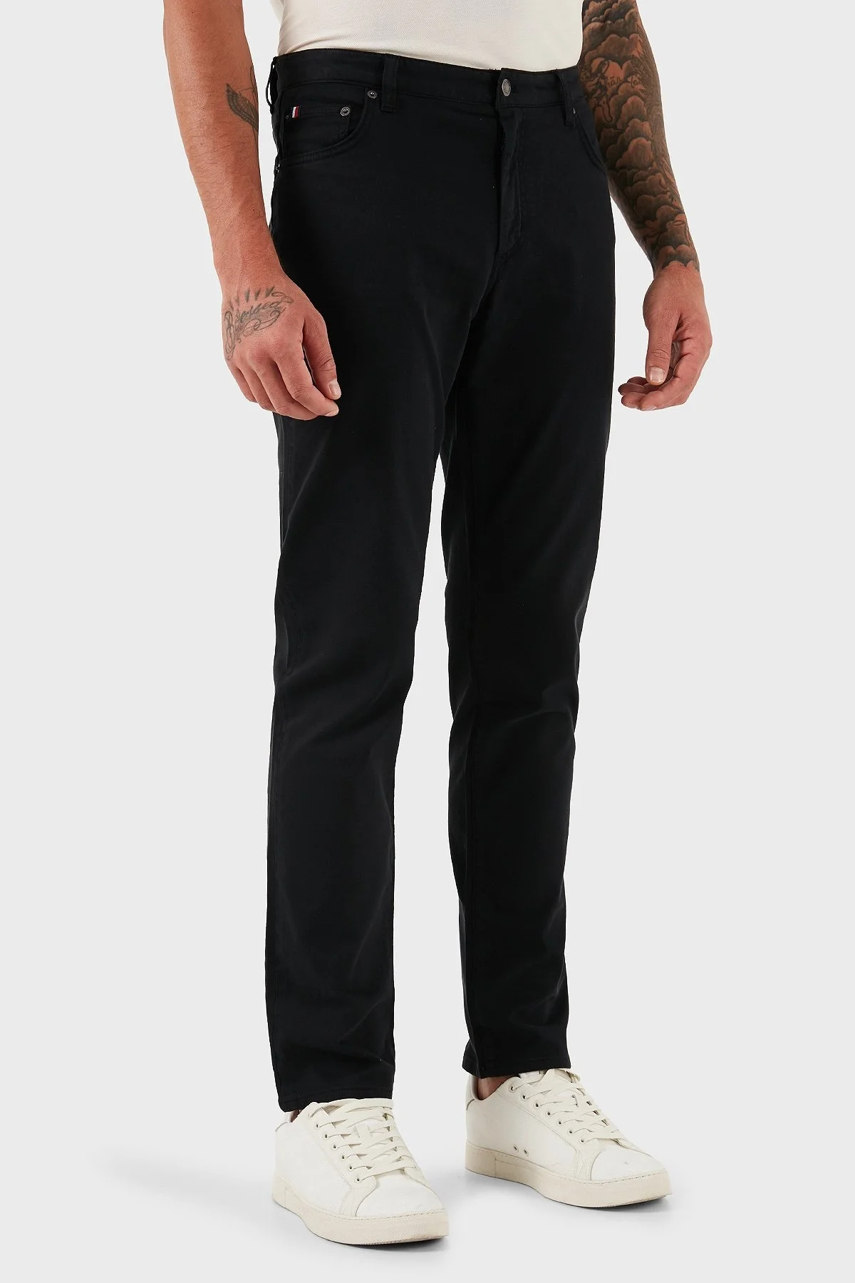 Tommy Hilfiger Streç Pamuklu Comfort Fit Normal Bel Düz Paça Erkek Pantolon MW0MW38810 BDS SİYAH - 3