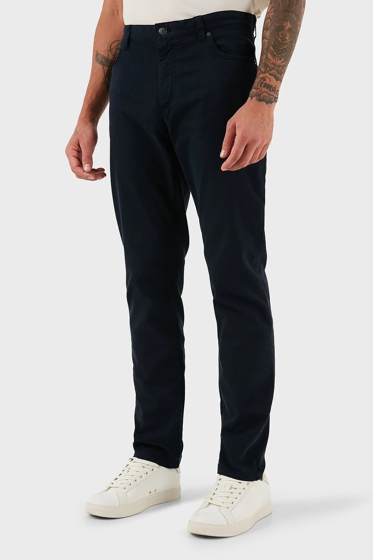 Tommy Hilfiger Streç Pamuklu Comfort Fit Normal Bel Düz Paça Erkek Pantolon MW0MW38810 DW5 LACİVERT - 3