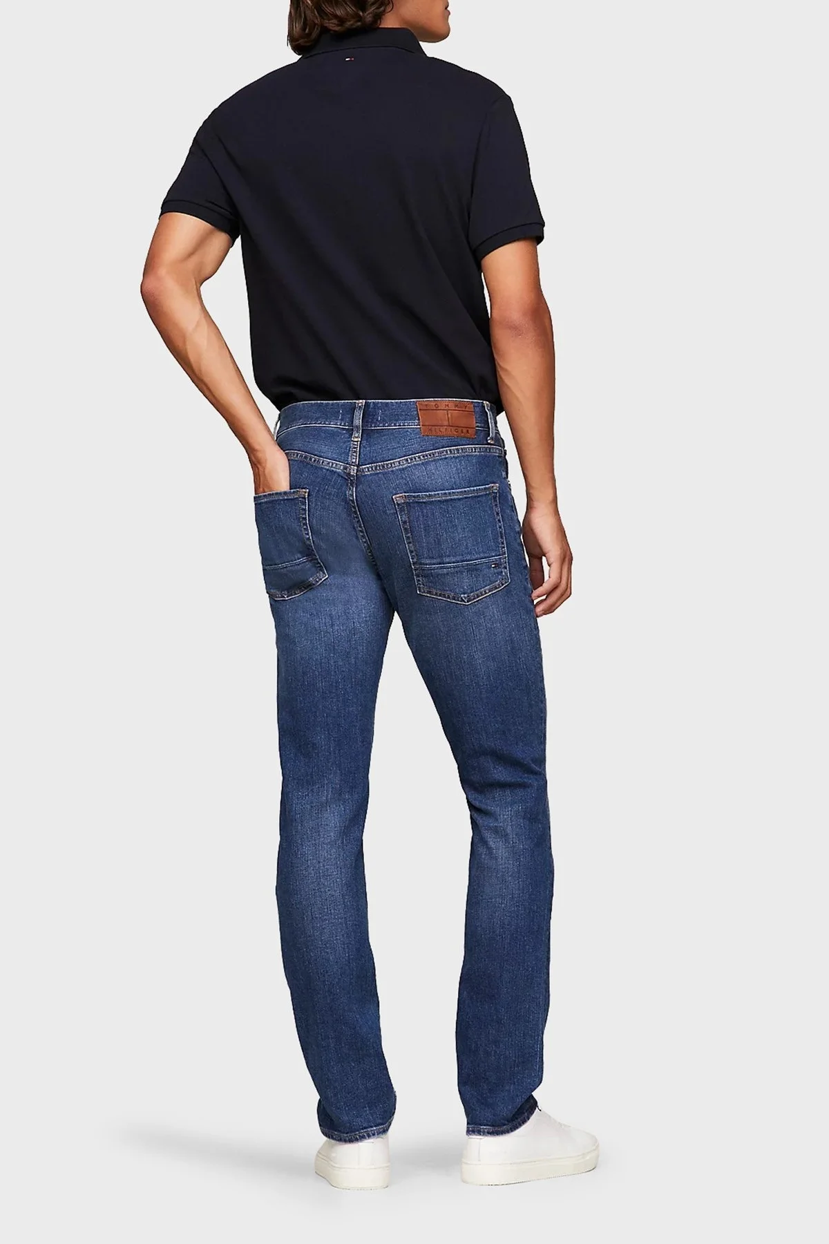 Tommy Hilfiger Streç Pamuklu Denton Fitted Straight Faded Jeans Erkek Kot Pantolon MW0MW33945 1A7 MAVİ - 3