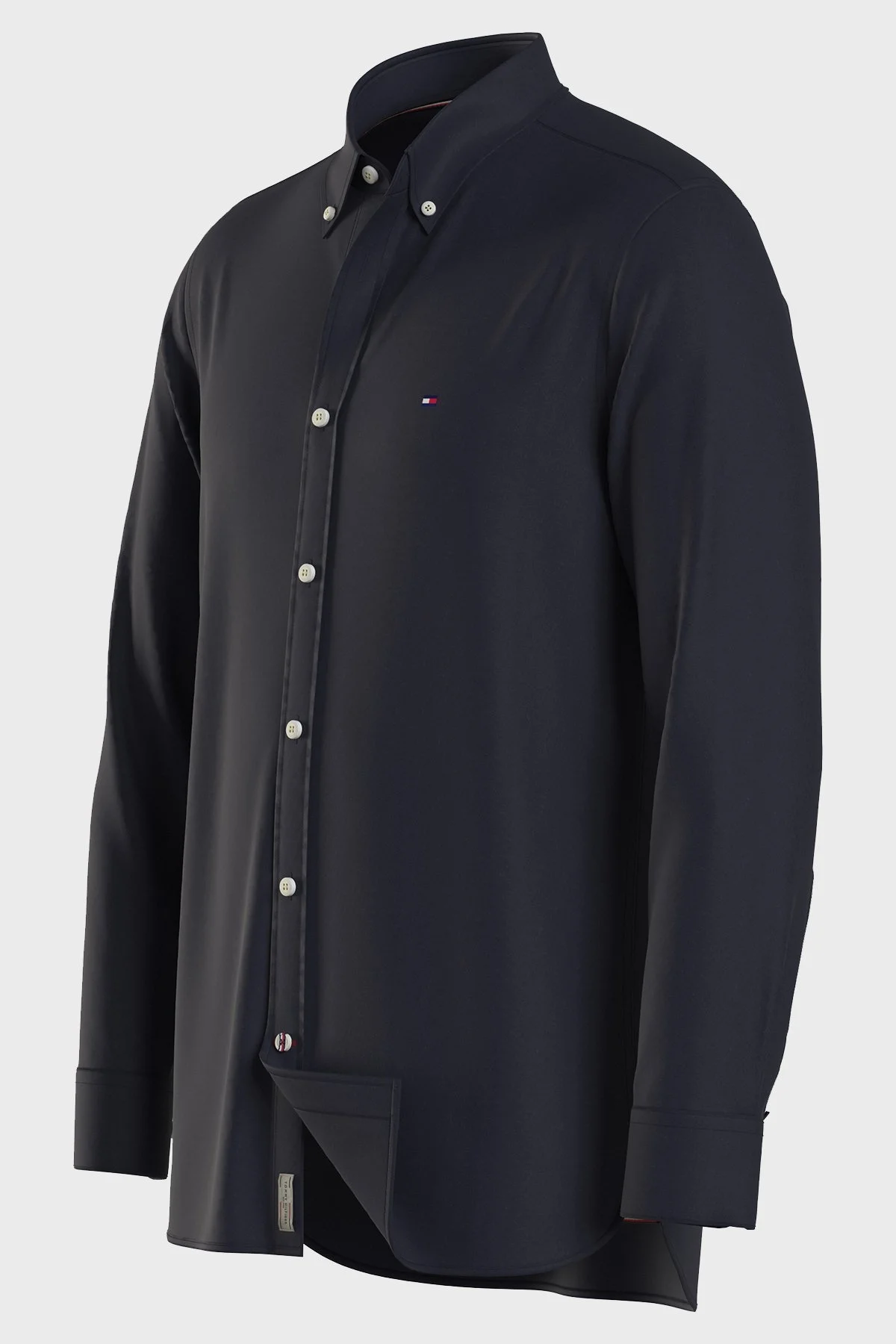 Tommy Hilfiger Streç Pamuklu Düğmeli Yaka Regular Fit Erkek Gömlek MW0MW33305 DW5 LACİVERT - 3