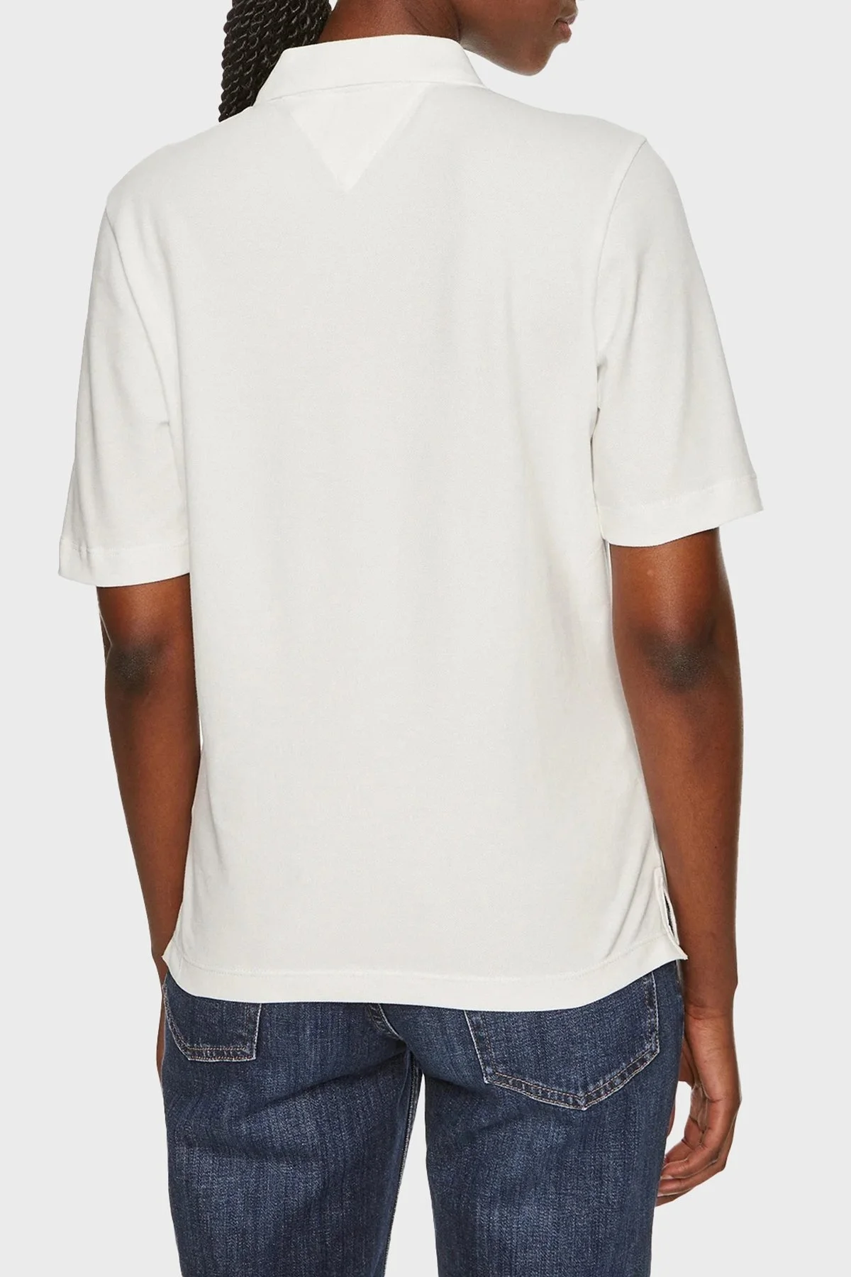Tommy Hilfiger Streç Pamuklu Regular Fit Düğmeli Bayan Polo Yaka T Shirt WW0WW43224 YBL BEYAZ - 7