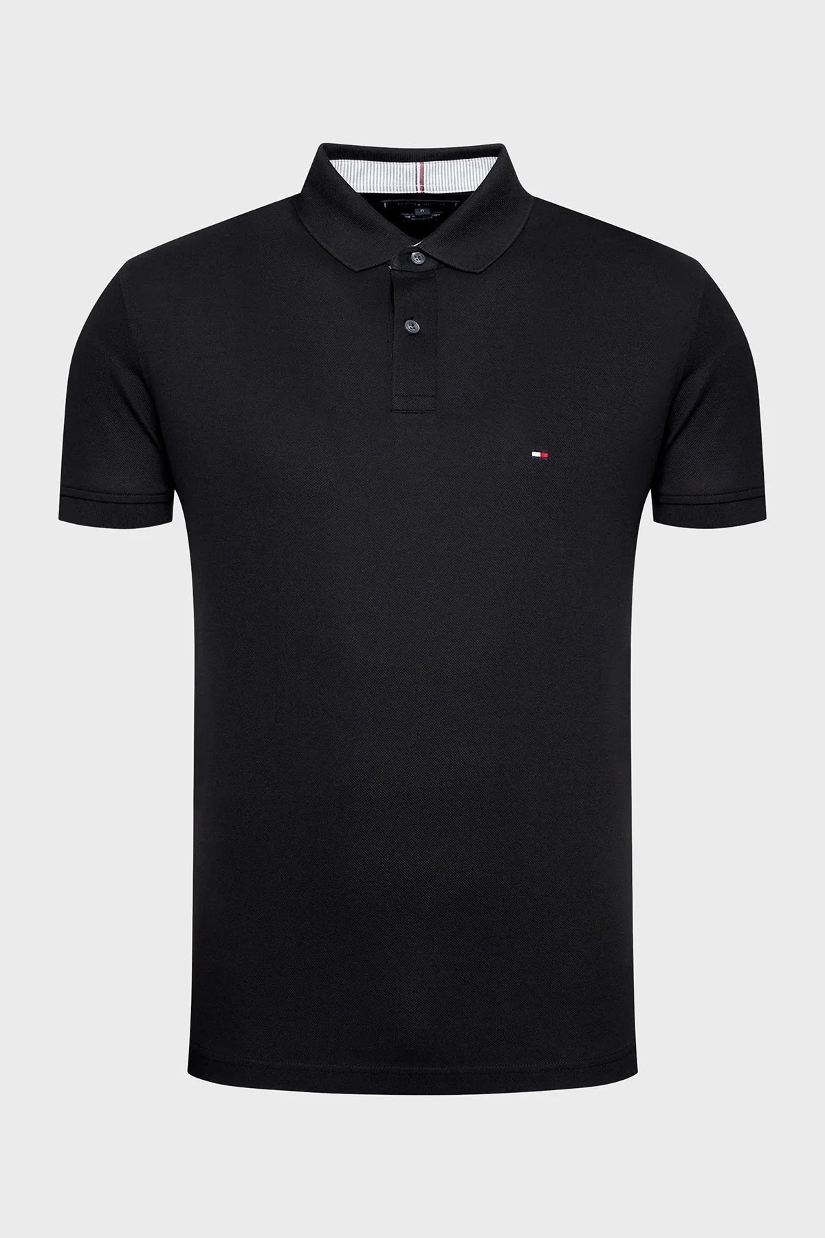 Tommy Hilfiger Streç Pamuklu Regular Fit Düğmeli Erkek Polo Yaka T Shirt MW0MW17770 BDS SİYAH - 15
