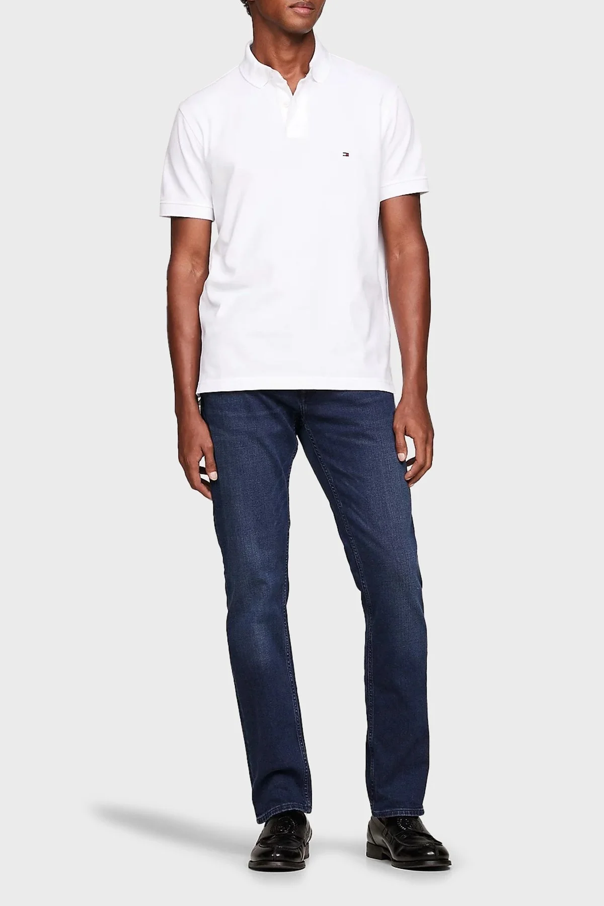 Tommy Hilfiger Streç Pamuklu Regular Fit Düğmeli Erkek Polo Yaka T Shirt MW0MW17770 YBR BEYAZ - 7