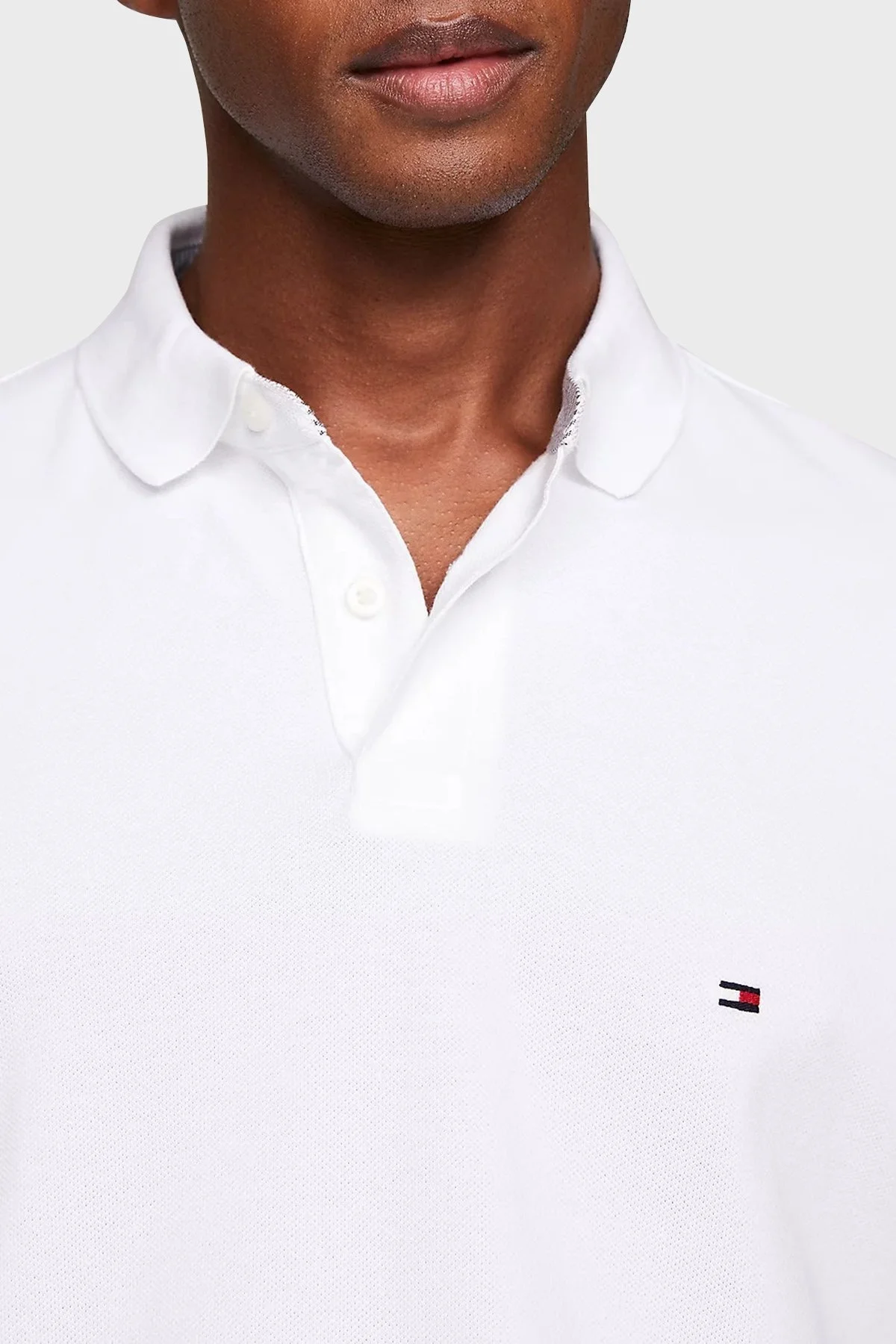 Tommy Hilfiger Streç Pamuklu Regular Fit Düğmeli Erkek Polo Yaka T Shirt MW0MW17770 YBR BEYAZ - 9